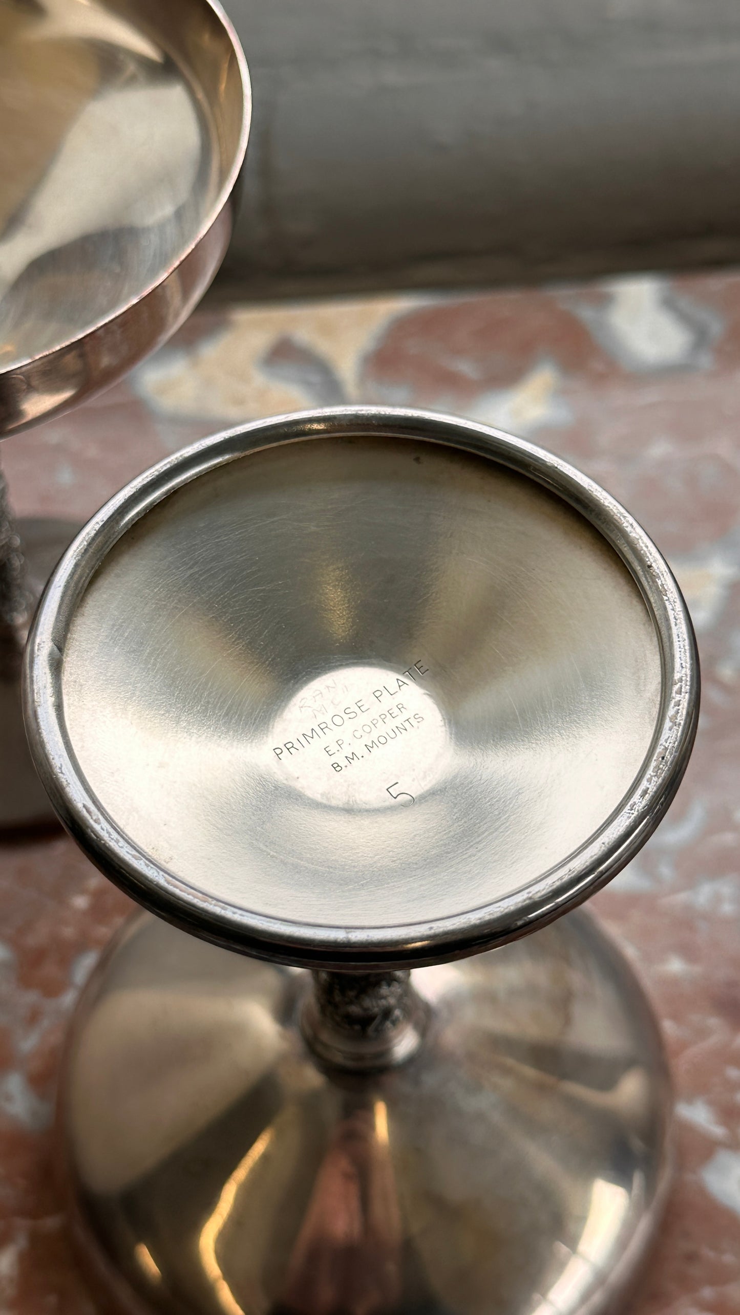 Pair of Silver Cocktail Glasses