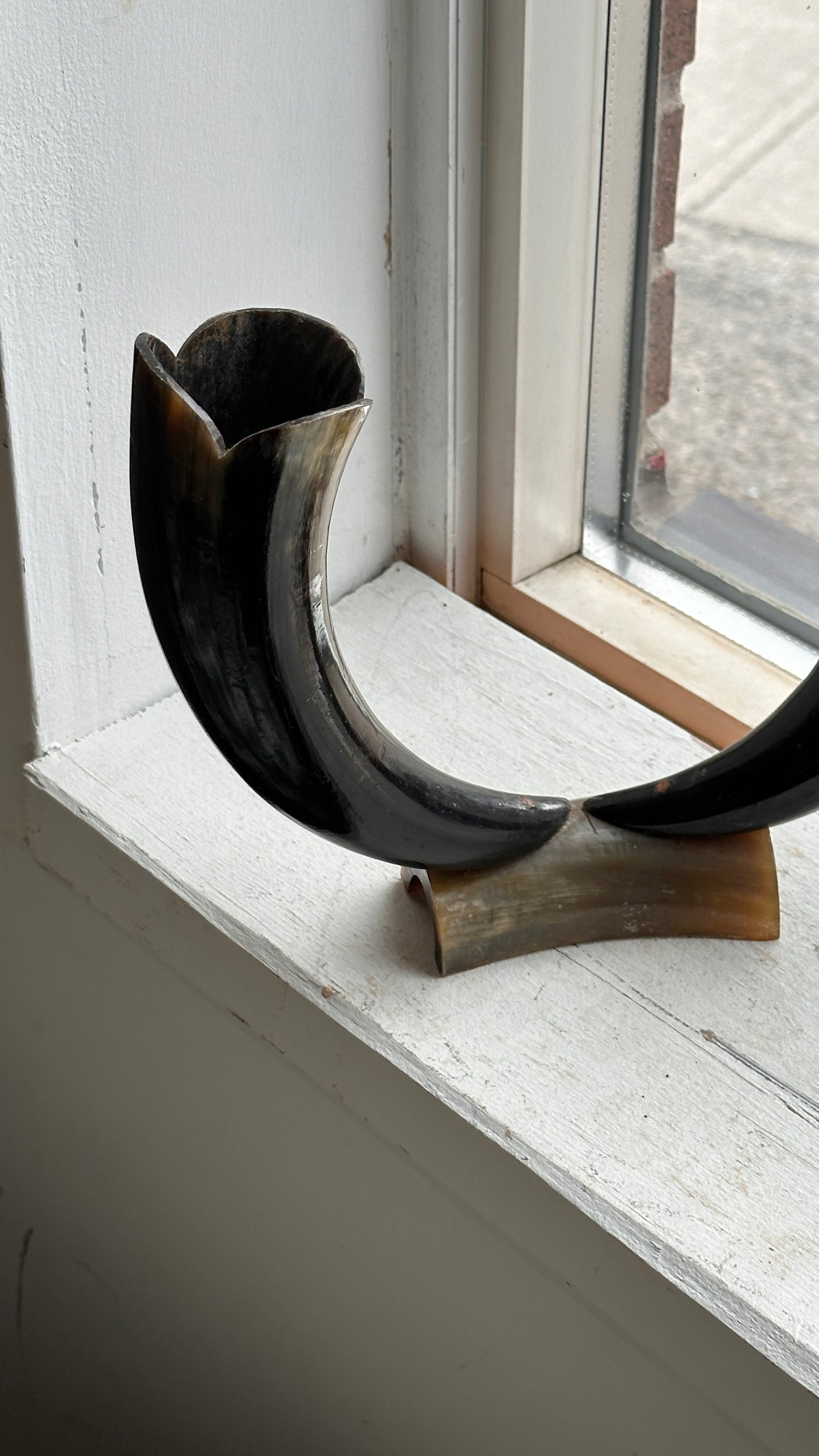 Vintage Horn Sculpture / Vase