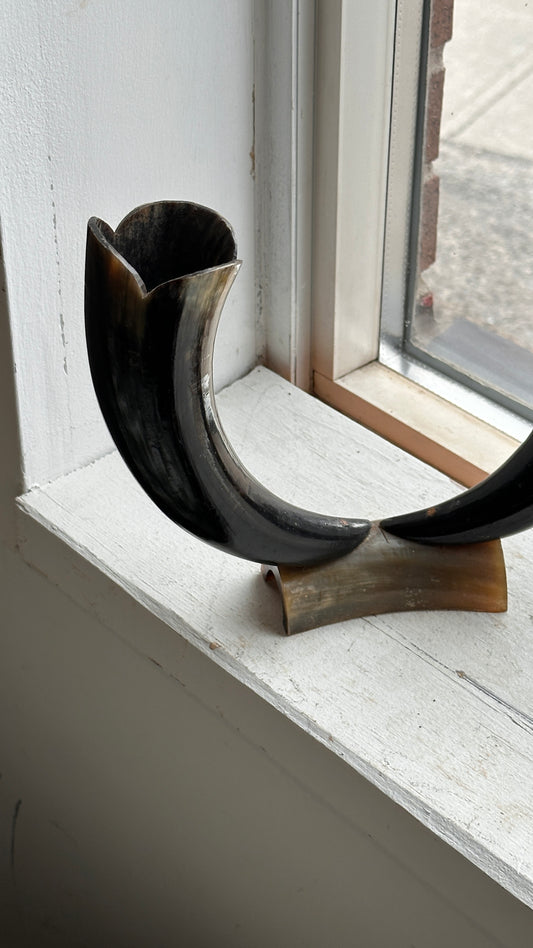Vintage Horn Sculpture / Vase
