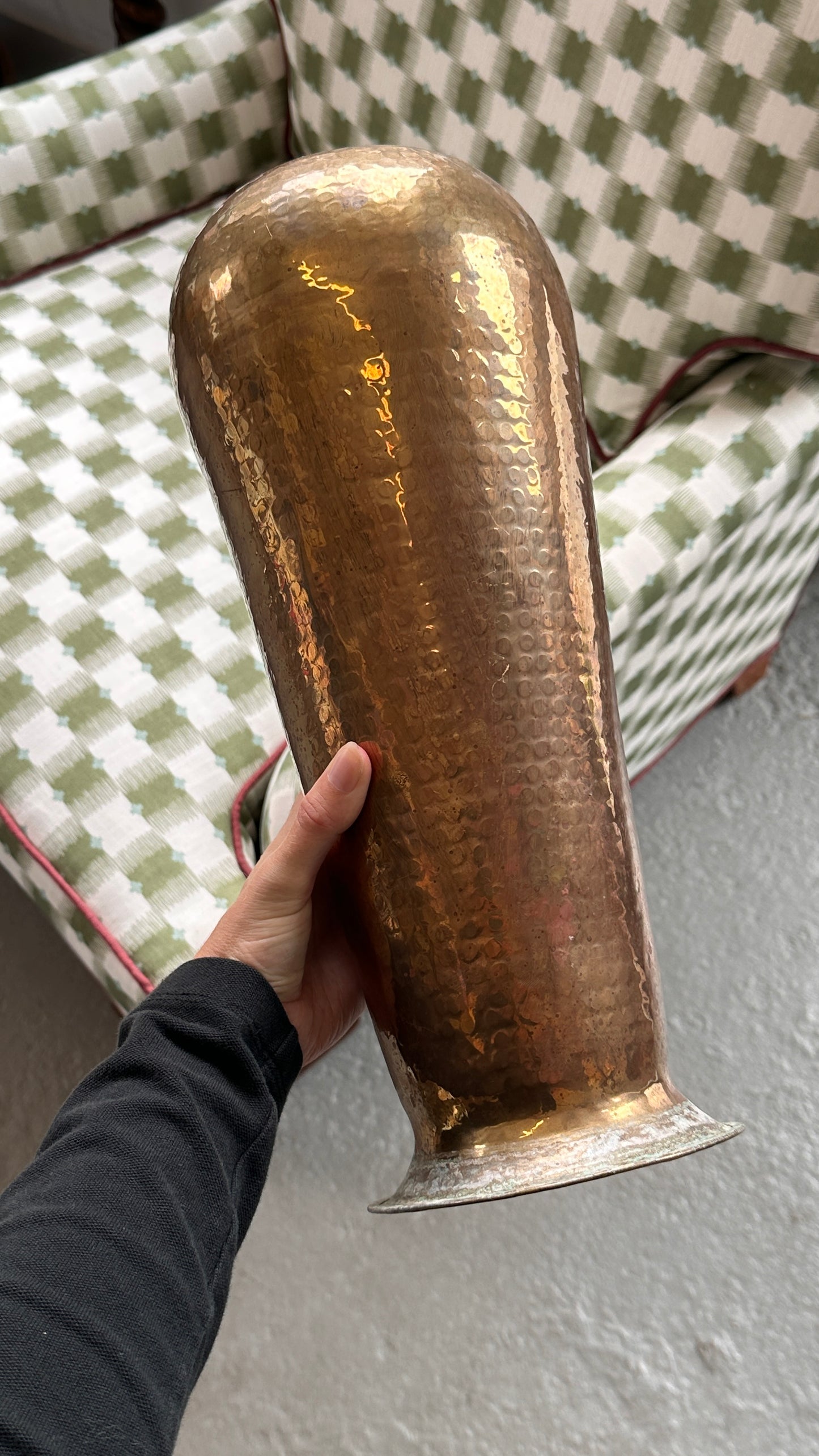 Hammered Brass Vase