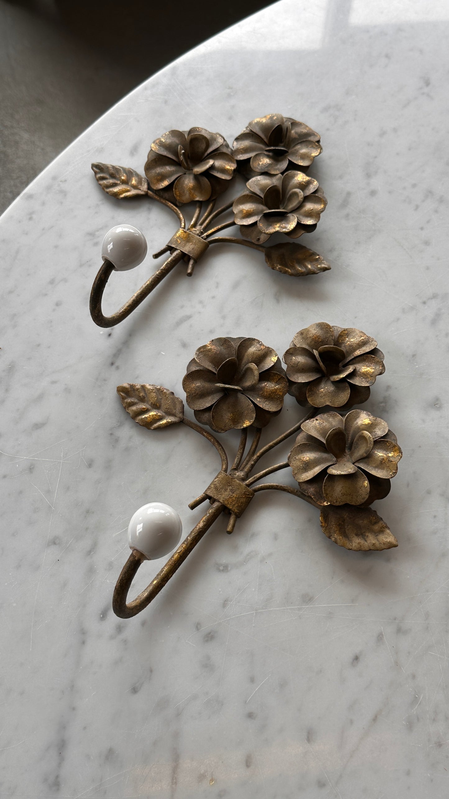 Pair of Floral Wall Hooks