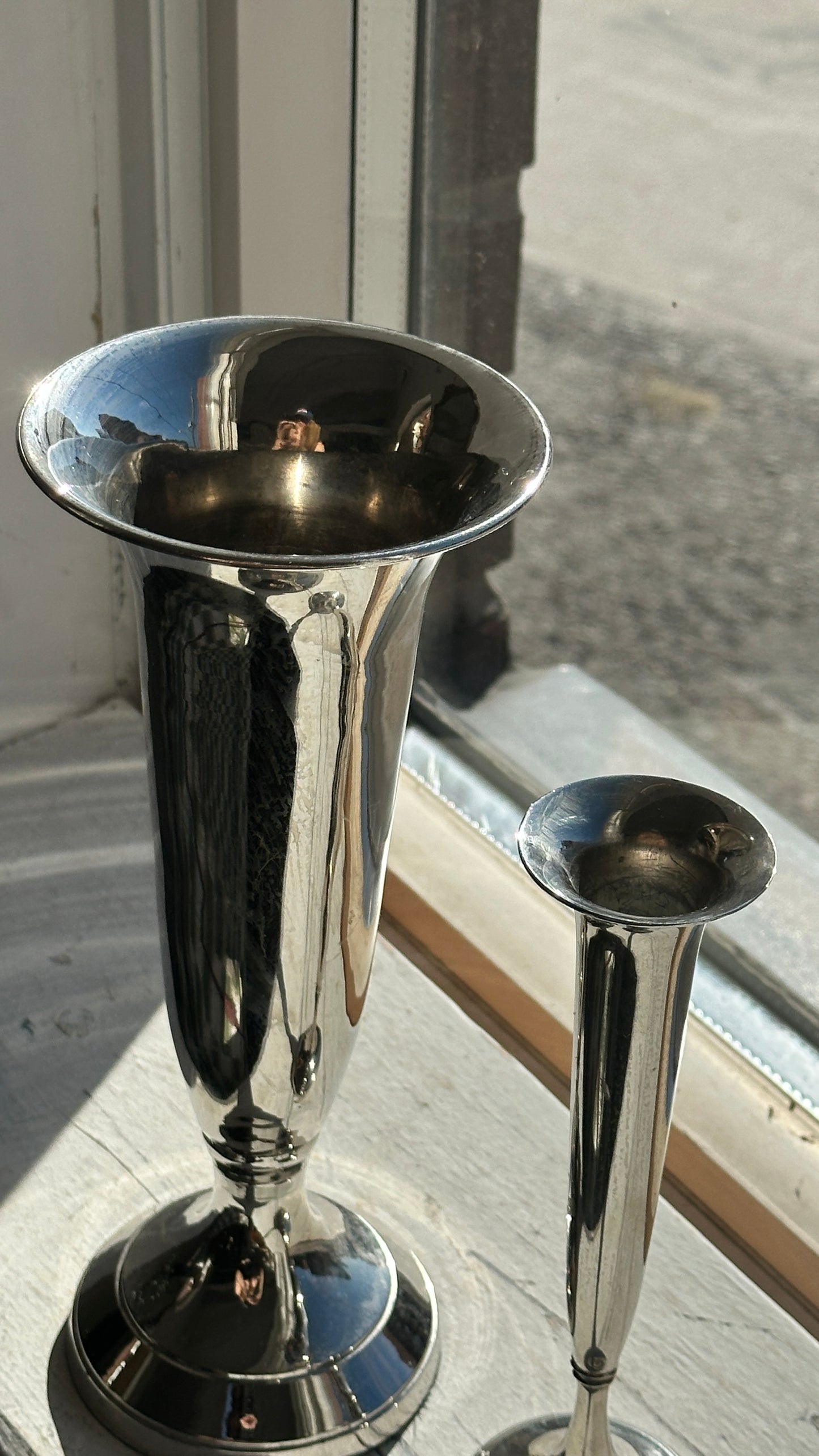 Pair of Metal Vases