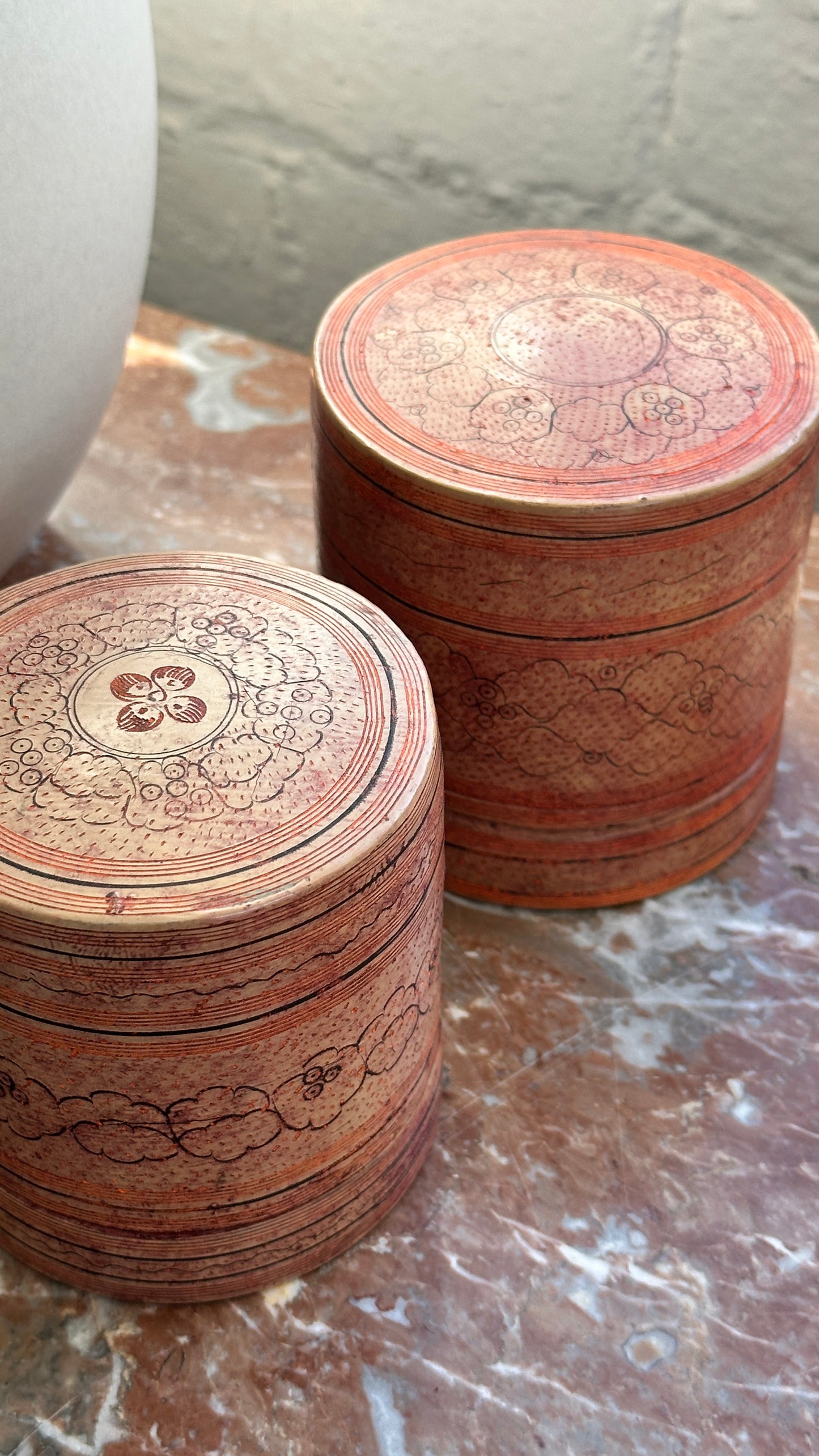 Pair of Lidded Containers