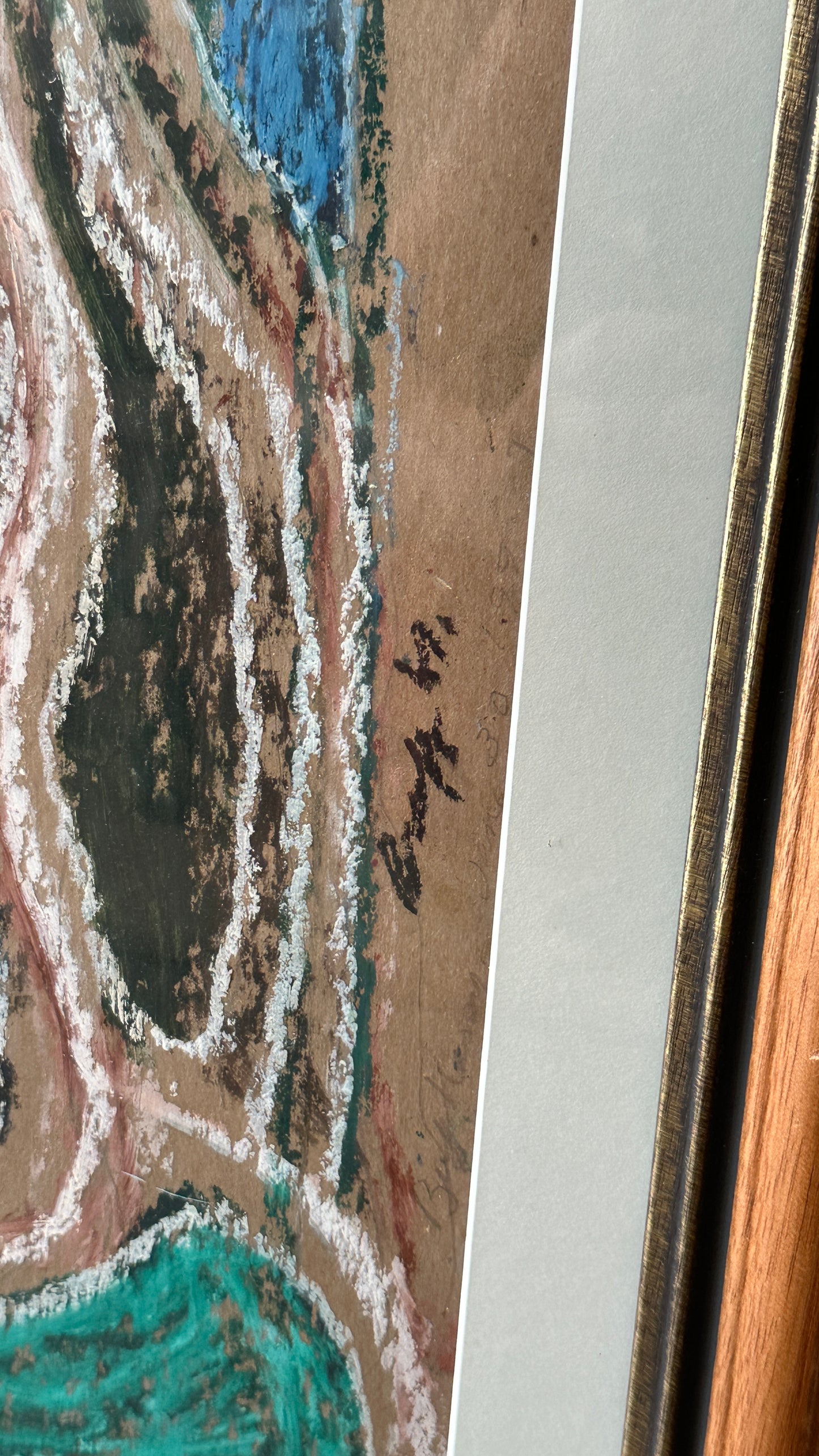 Framed Abstract Crayon Portrait