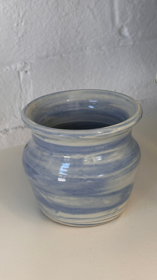Blue Swirl Ceramic Vessel