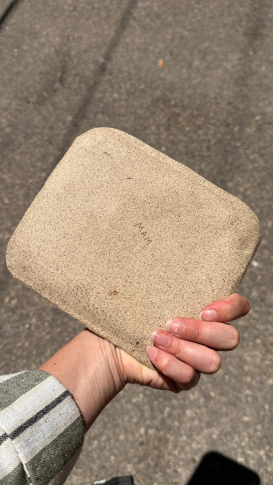 Slab Built Ceramic Tray with Decorative Relief