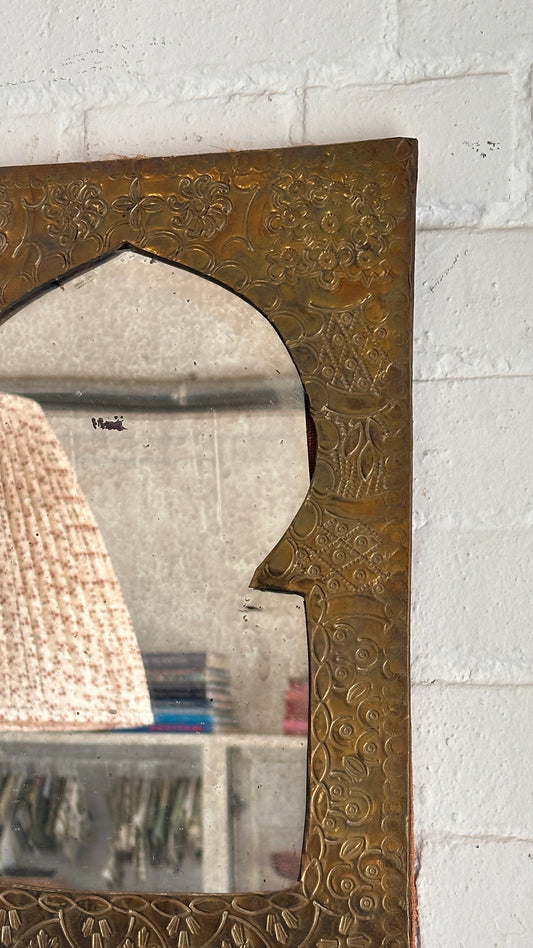 Brass Moroccan Style Engraved Mirror