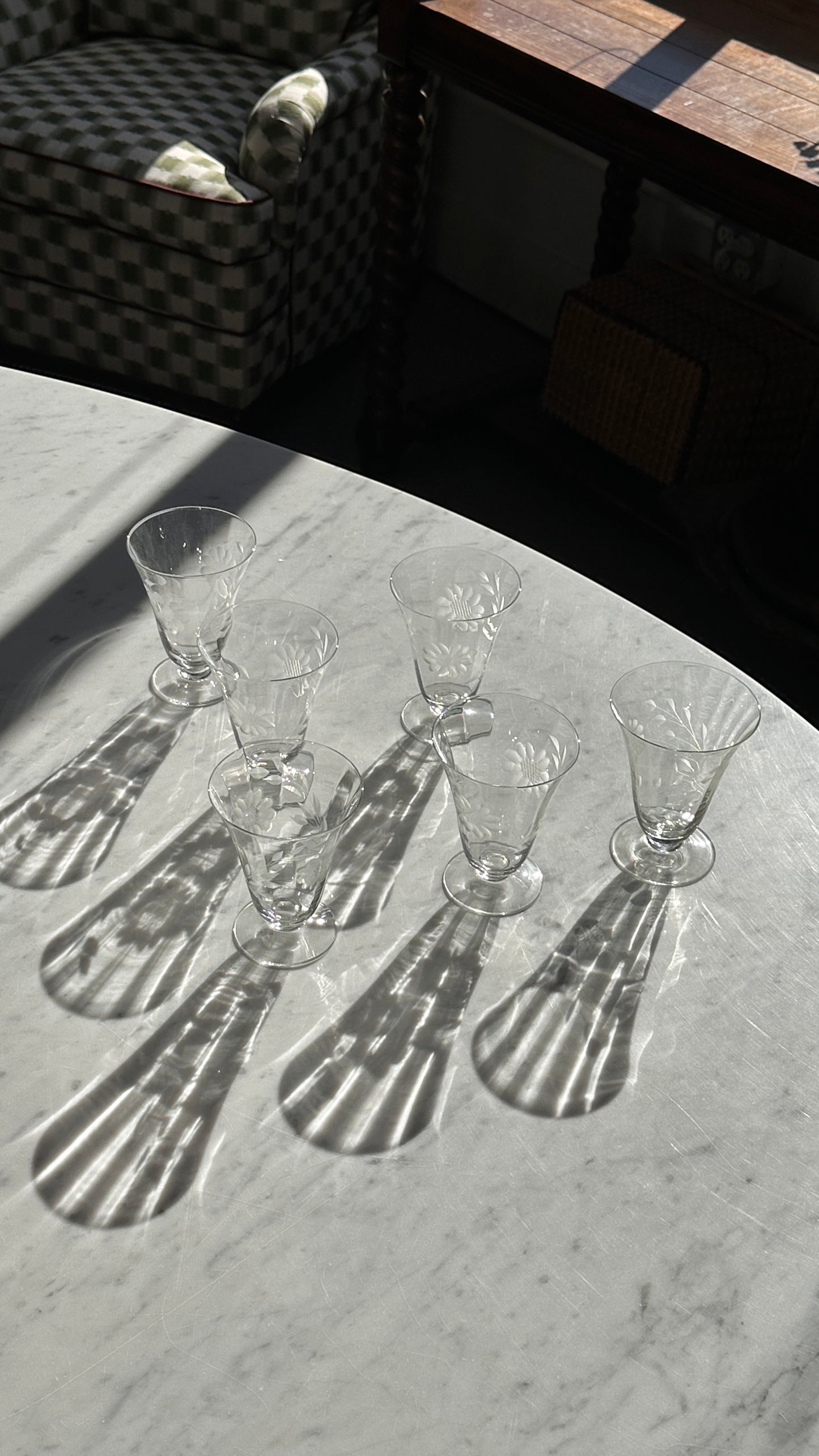 Large Collection of Cornflower Crystal Glassware