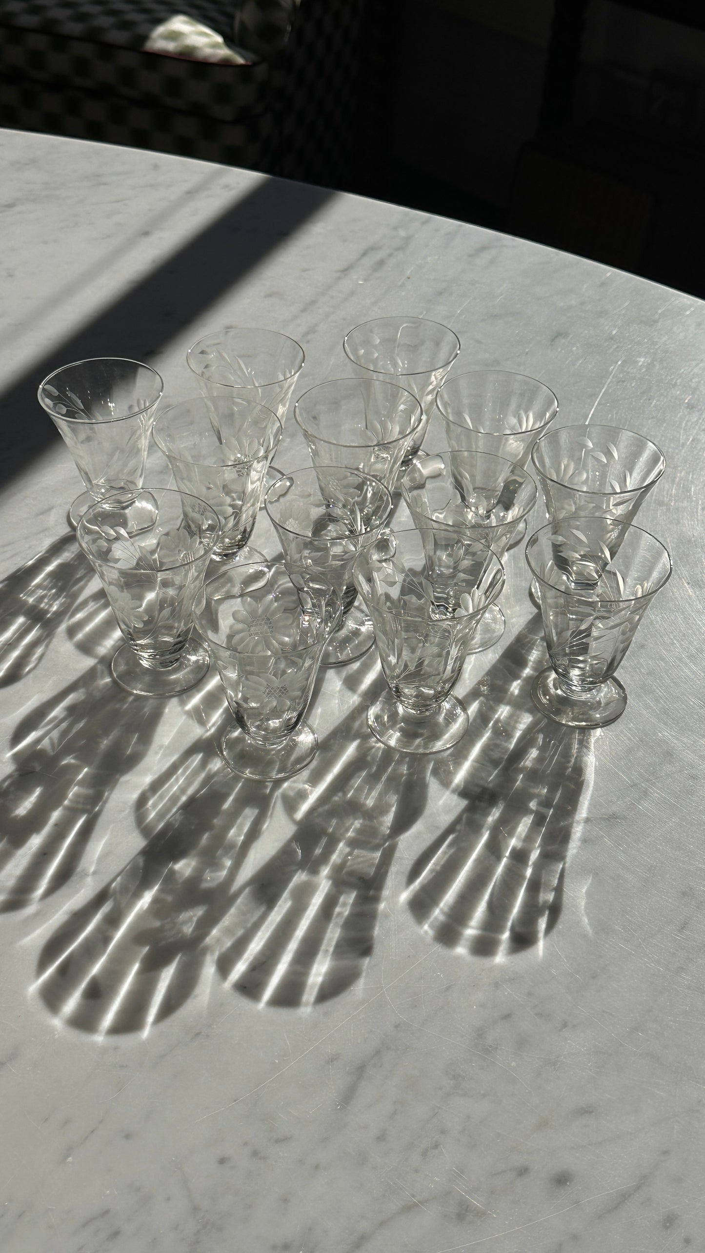 Large Collection of Cornflower Crystal Glassware