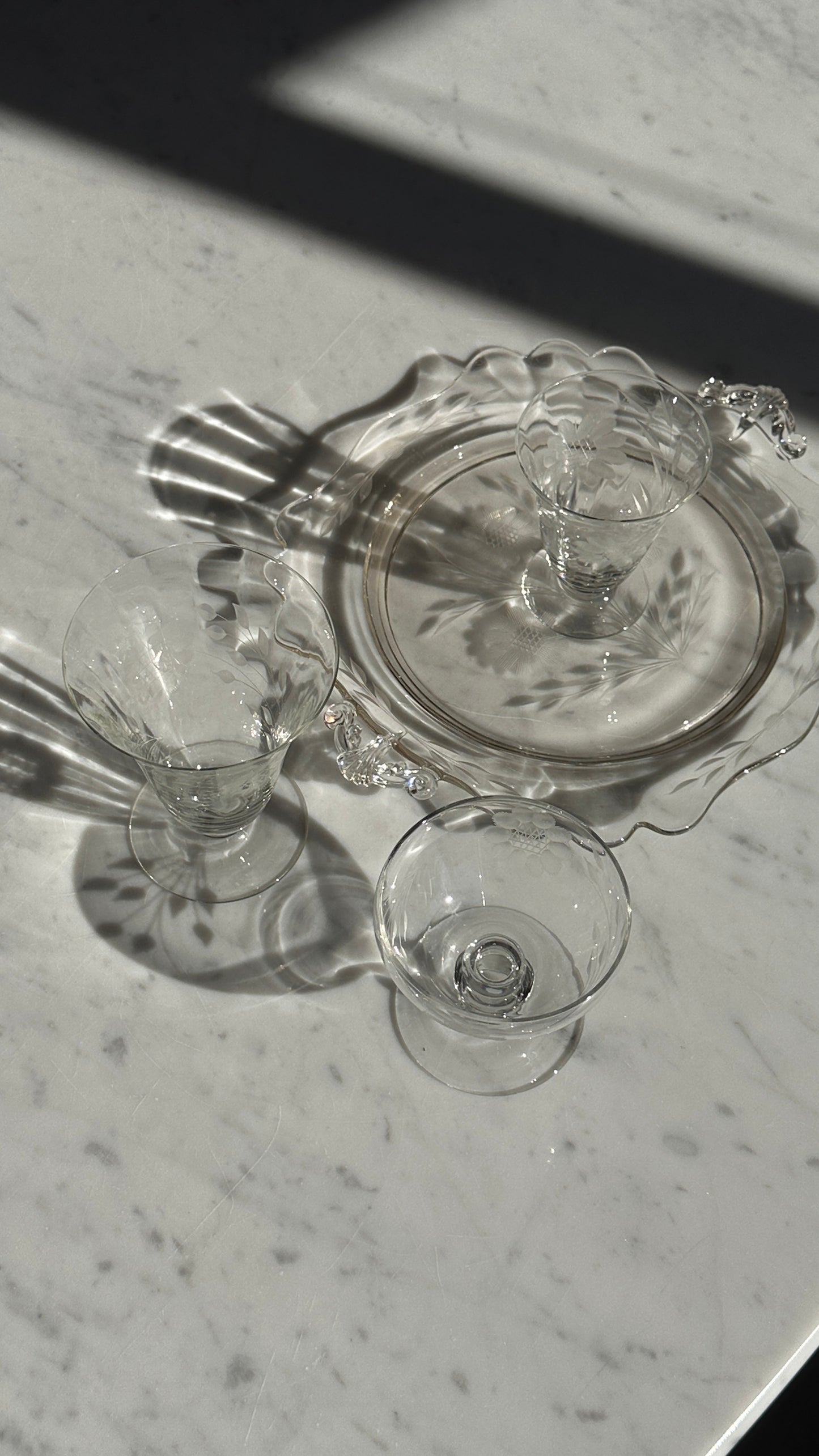 Large Collection of Cornflower Crystal Glassware