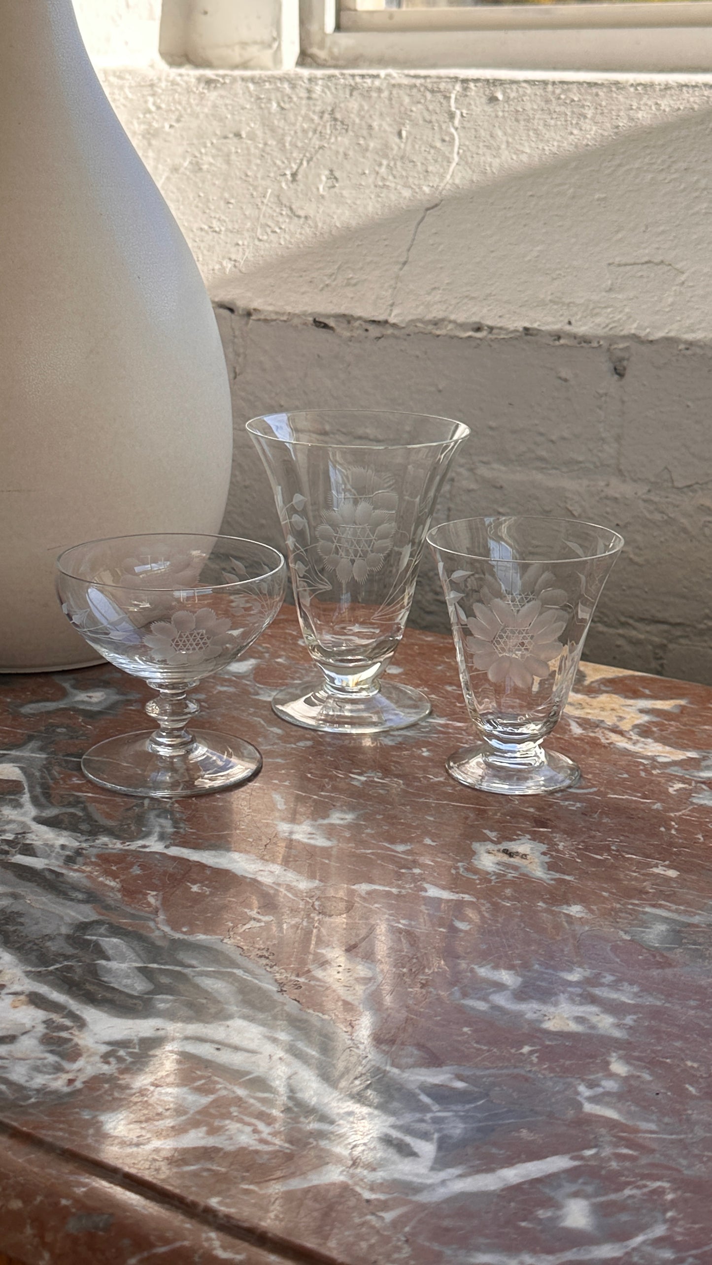 Large Collection of Cornflower Crystal Glassware