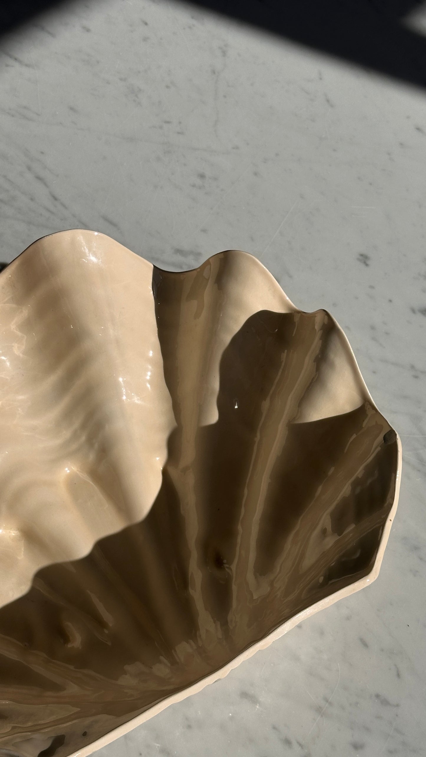 Large Ceramic Shell Bowl