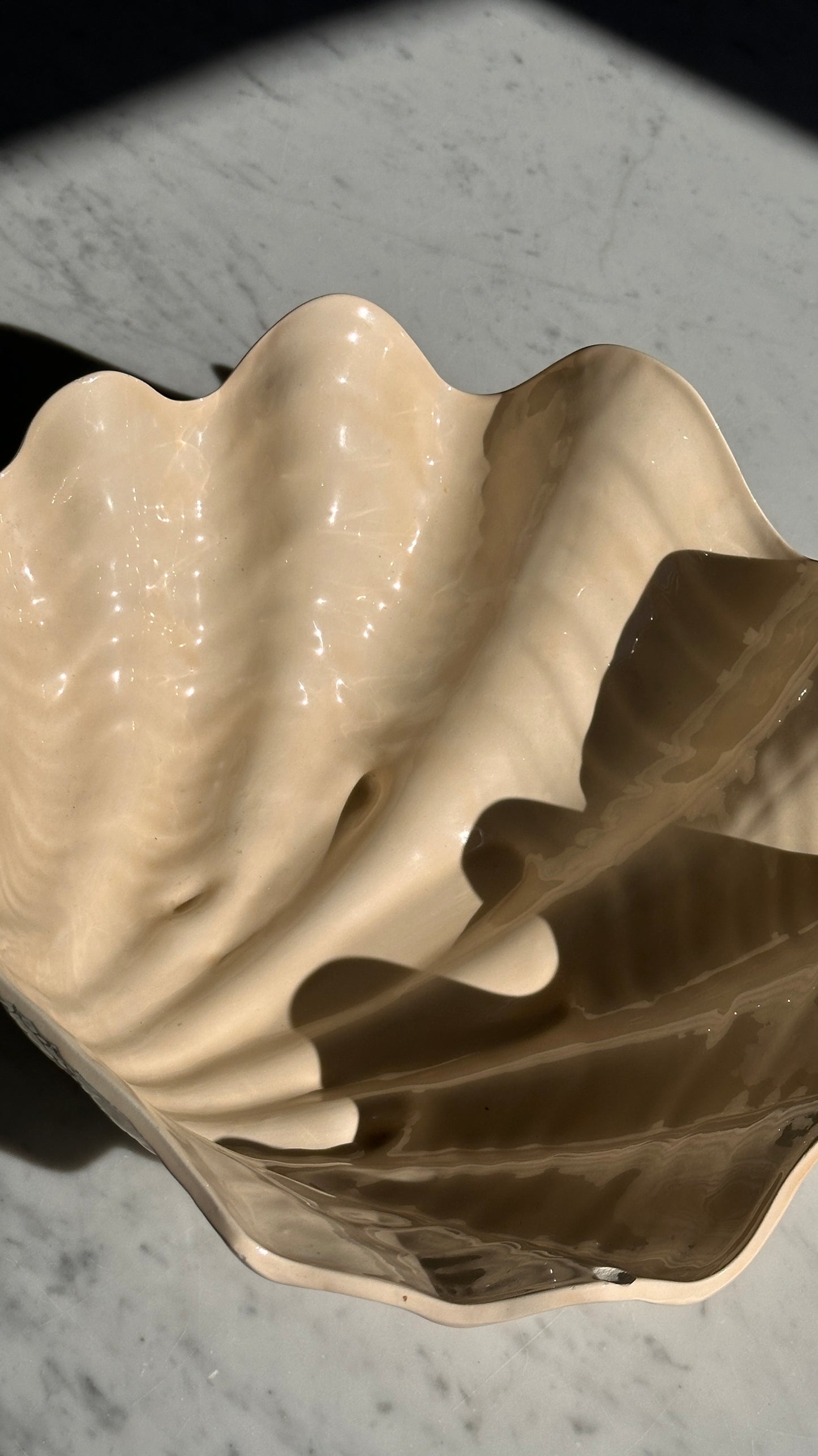 Large Ceramic Shell Bowl