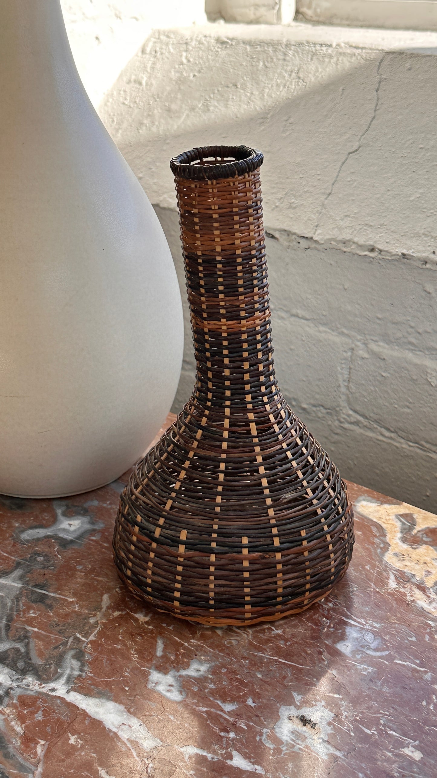 Pair of Woven Vases / Bottles