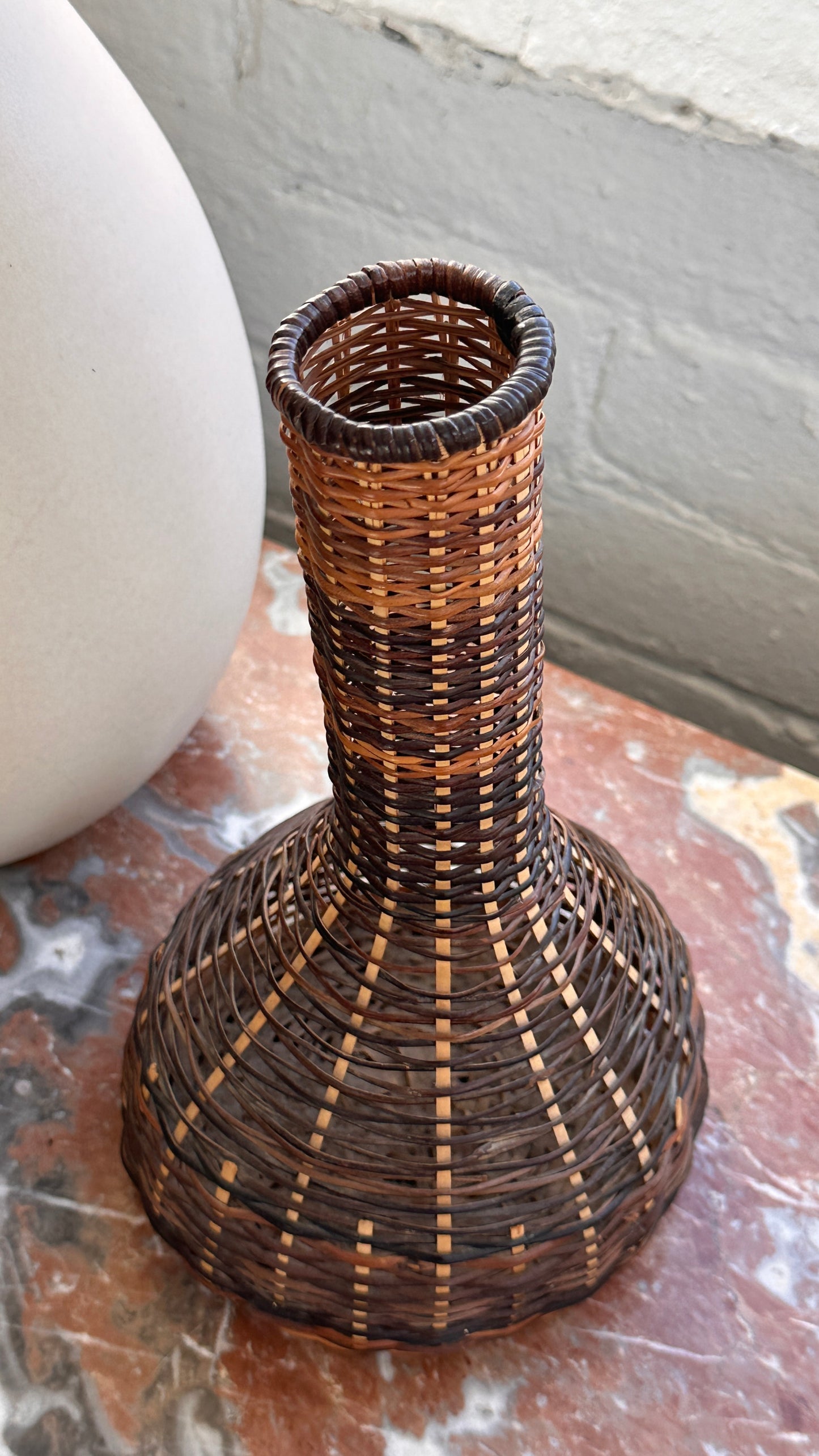 Pair of Woven Vases / Bottles