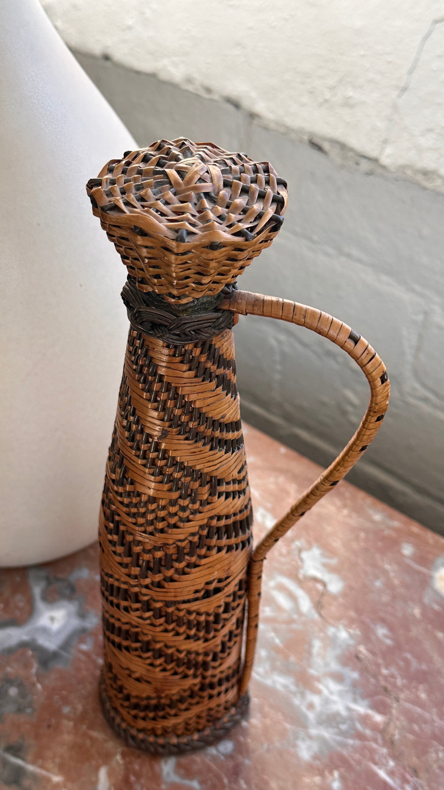 Pair of Woven Vases / Bottles