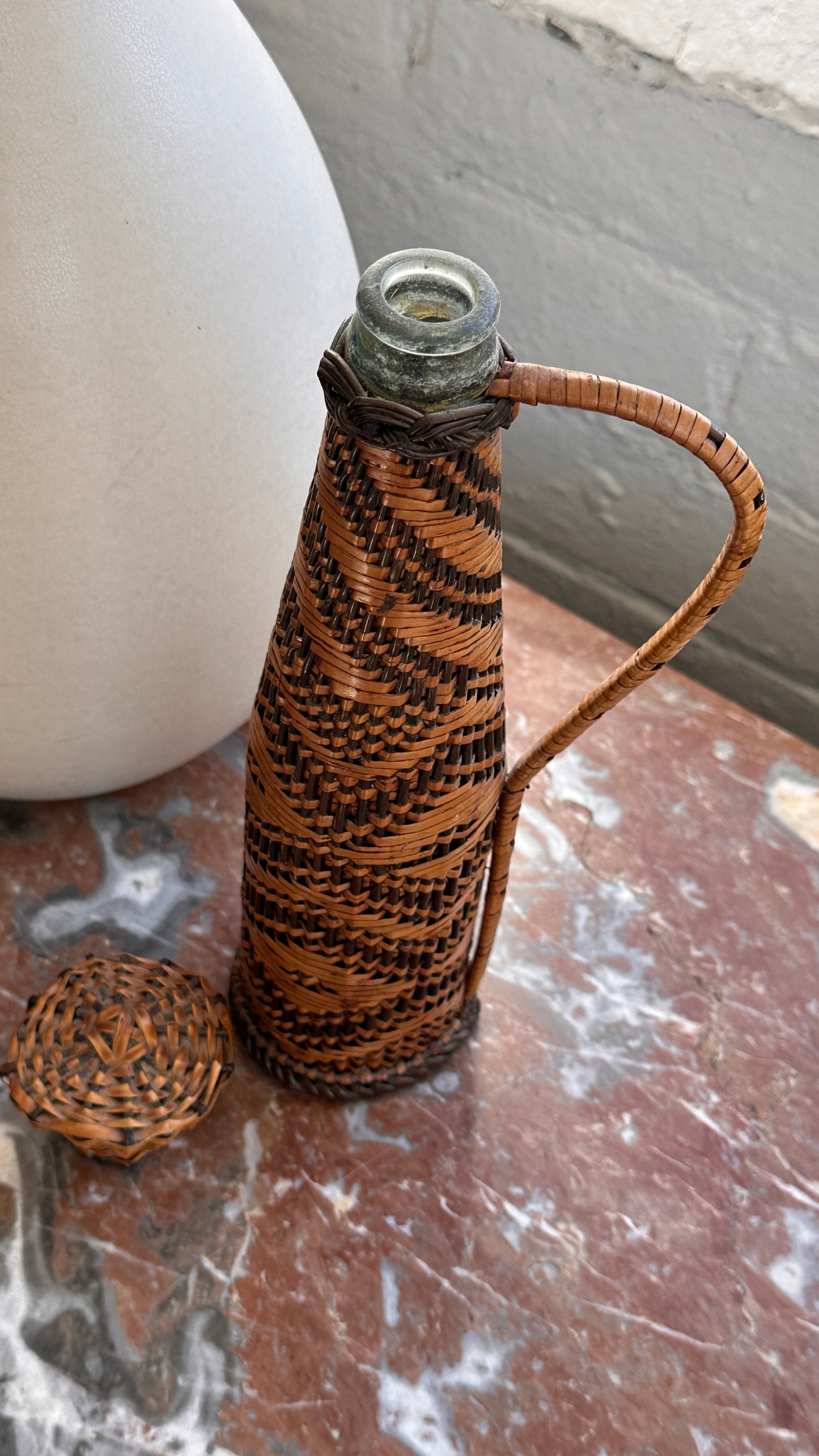 Pair of Woven Vases / Bottles
