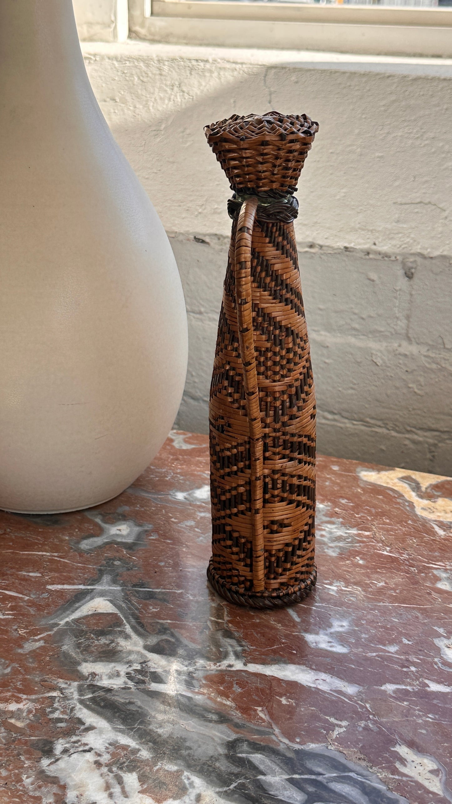 Pair of Woven Vases / Bottles