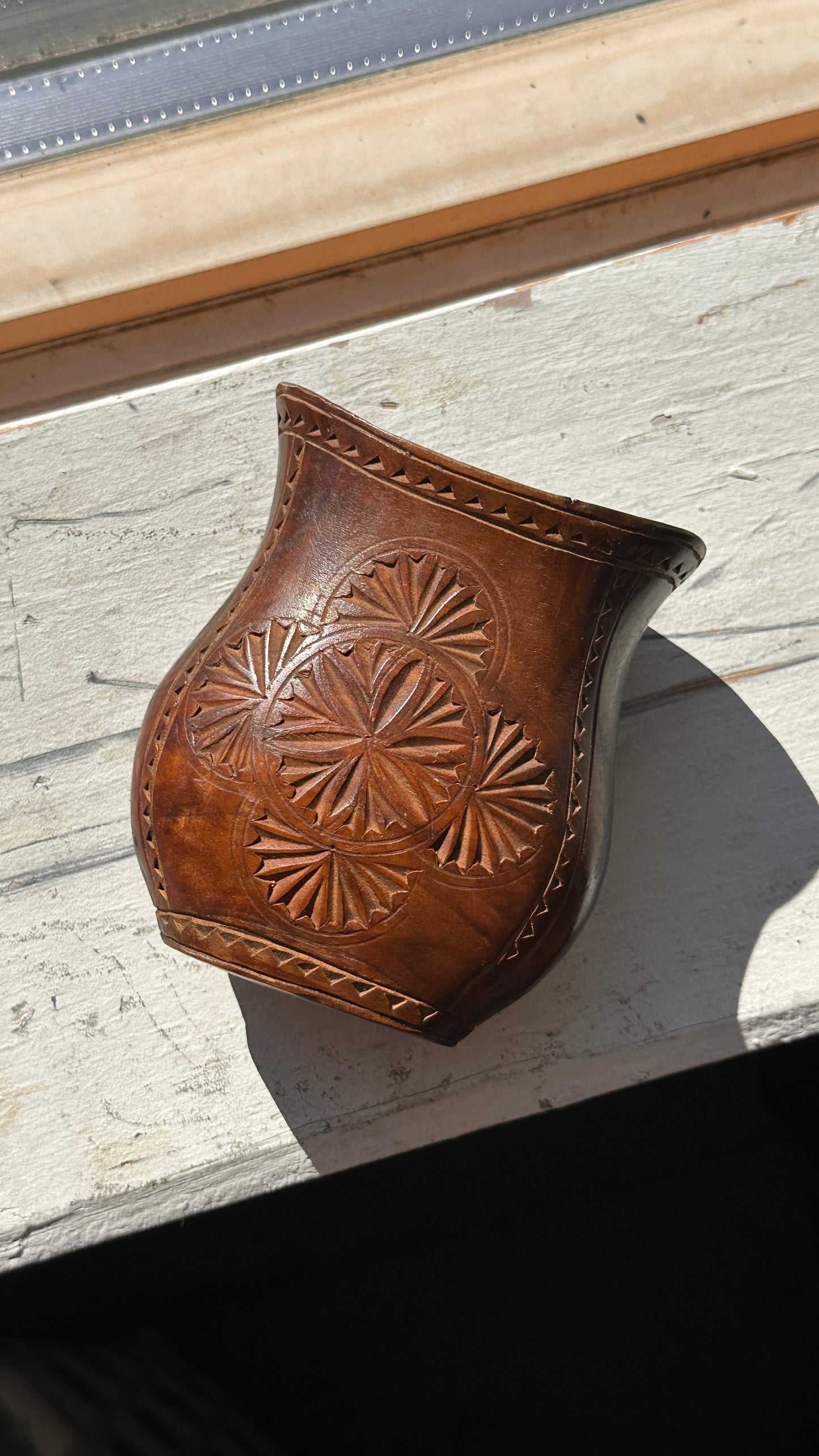 Hand Carved Yugoslavian Wood Cup