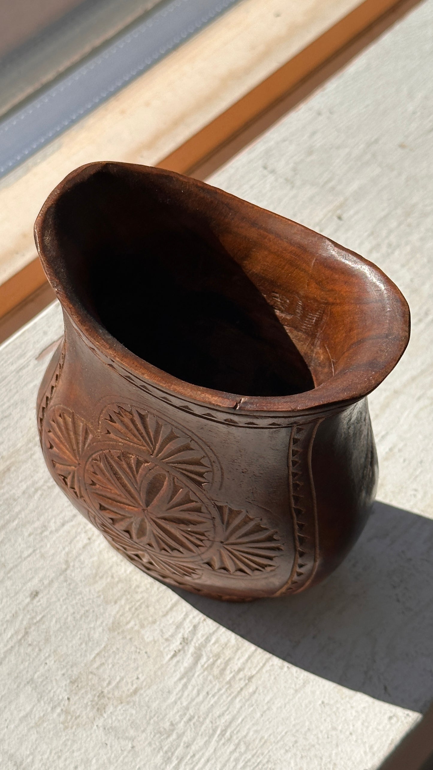 Hand Carved Yugoslavian Wood Cup