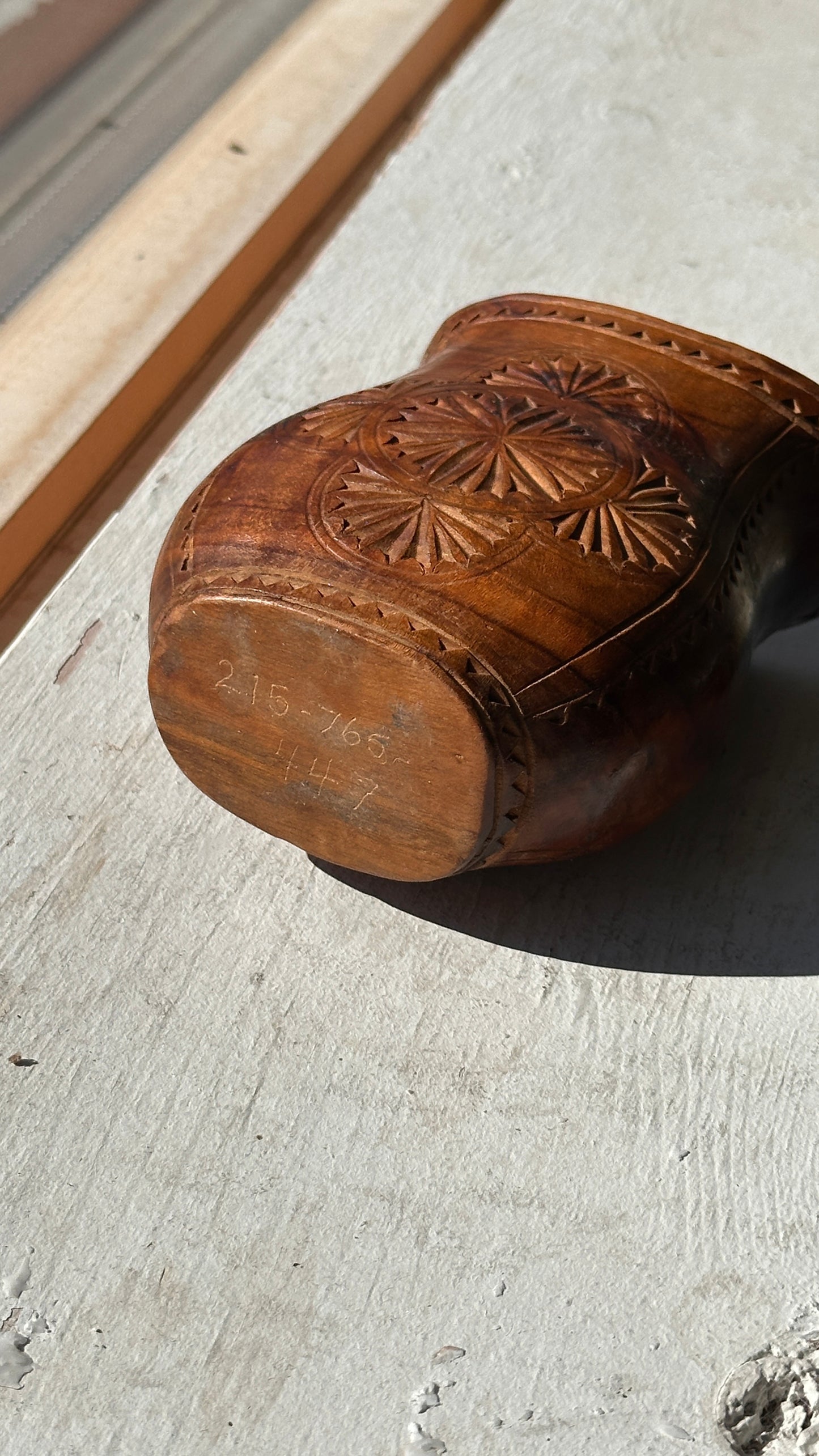 Hand Carved Yugoslavian Wood Cup