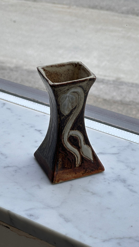 Handmade Ceramic Vase with Floral Design