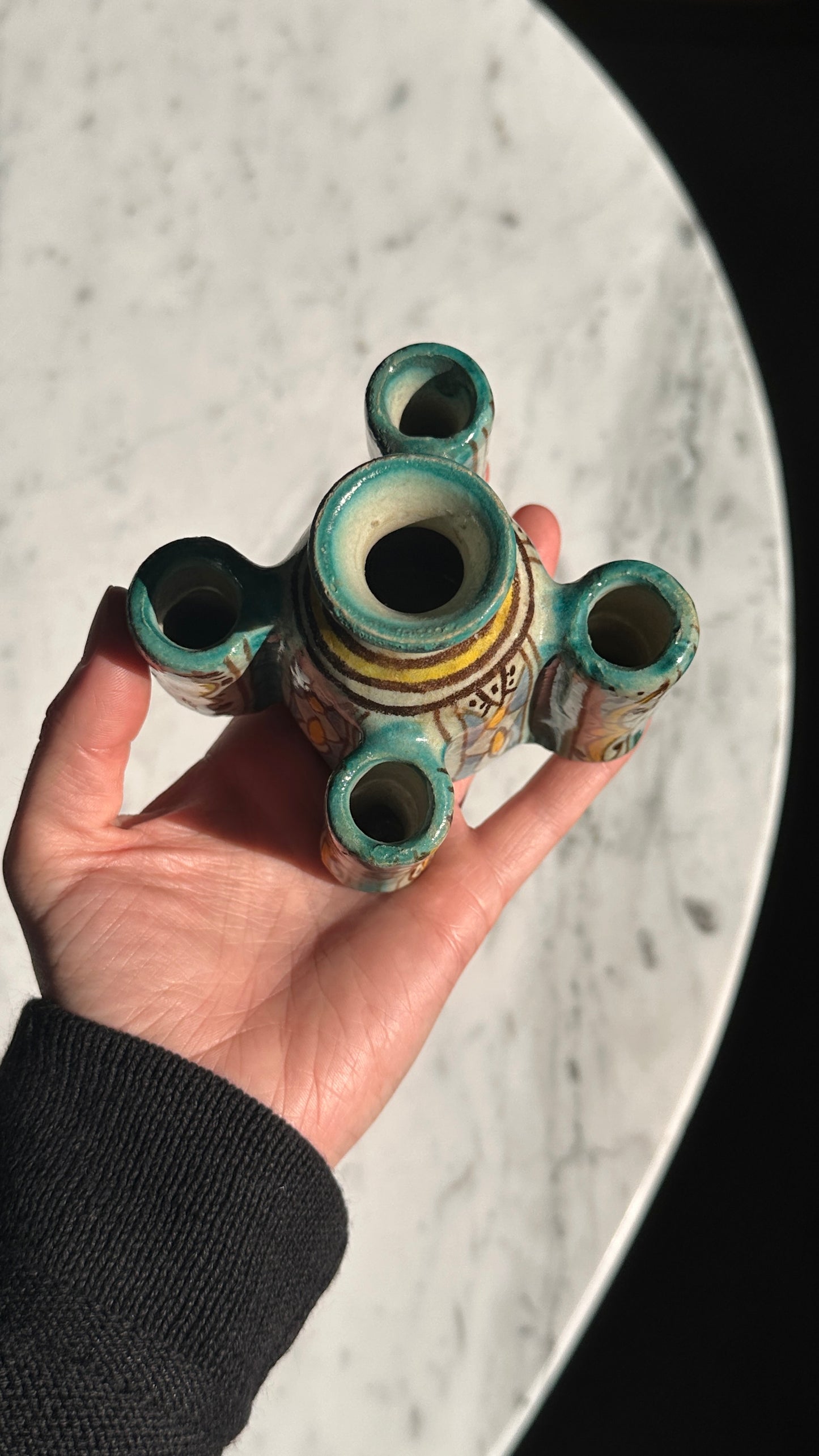 Antique Moroccan Ceramic Inkwell