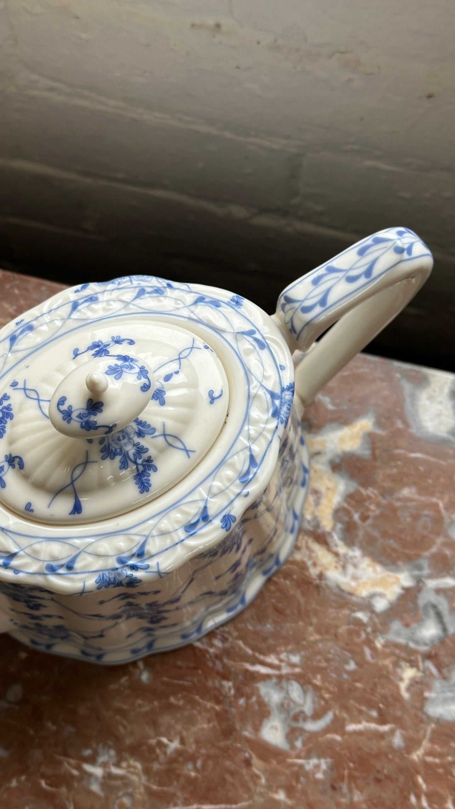 Porcelain Rose Brocade Teapot by Skye McGhie