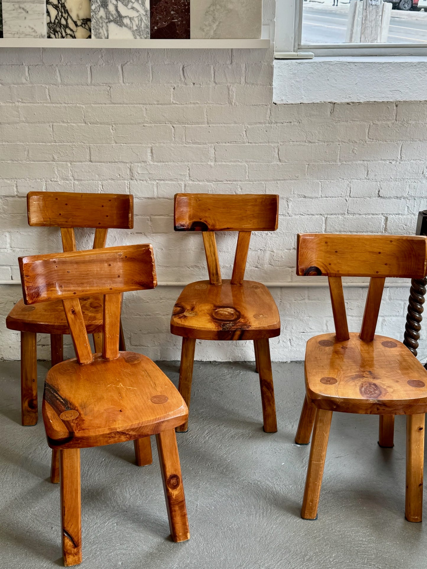 Brutalist Pine Chairs