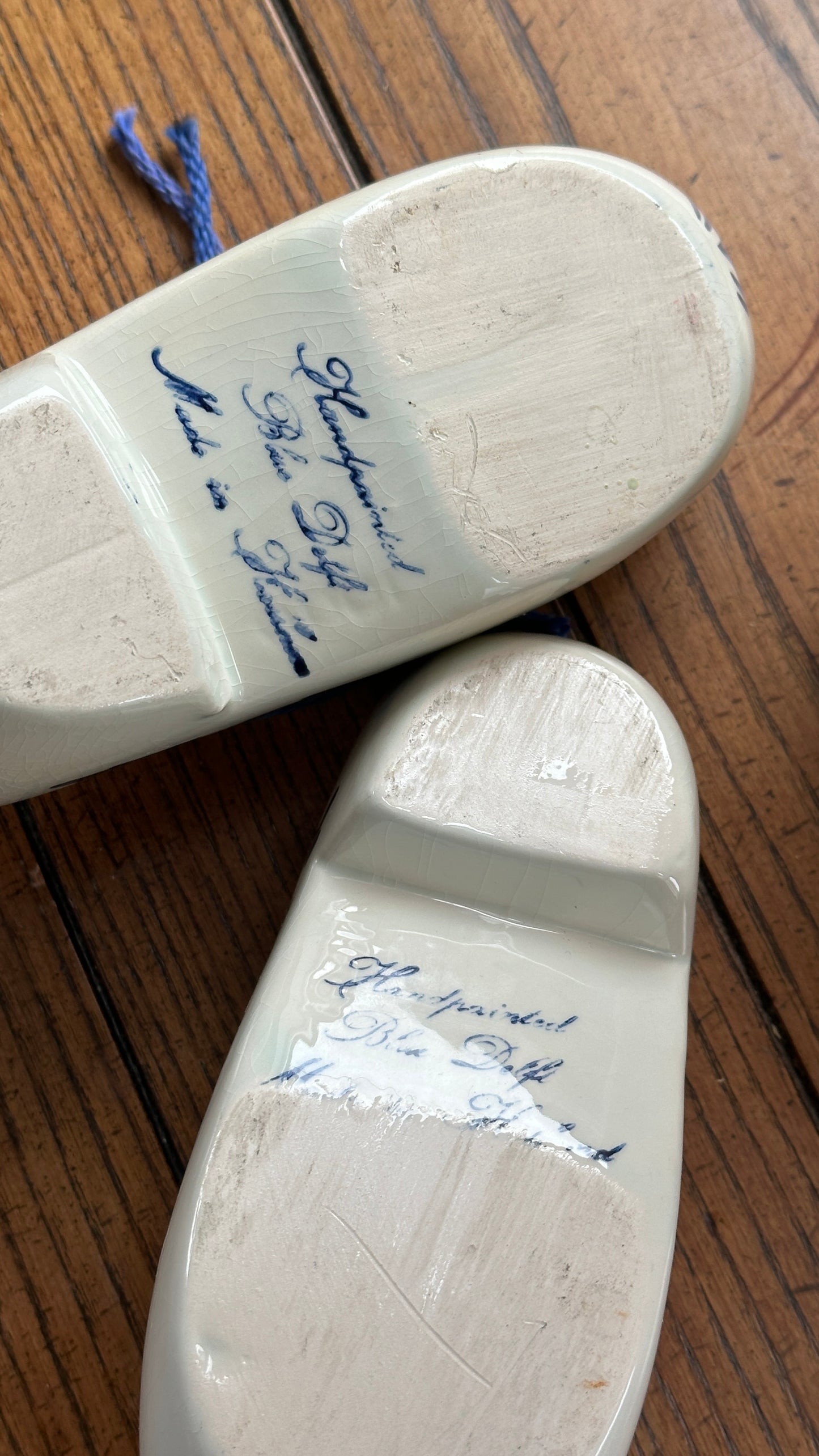 Vintage Pair of Ceramic Delft Clogs