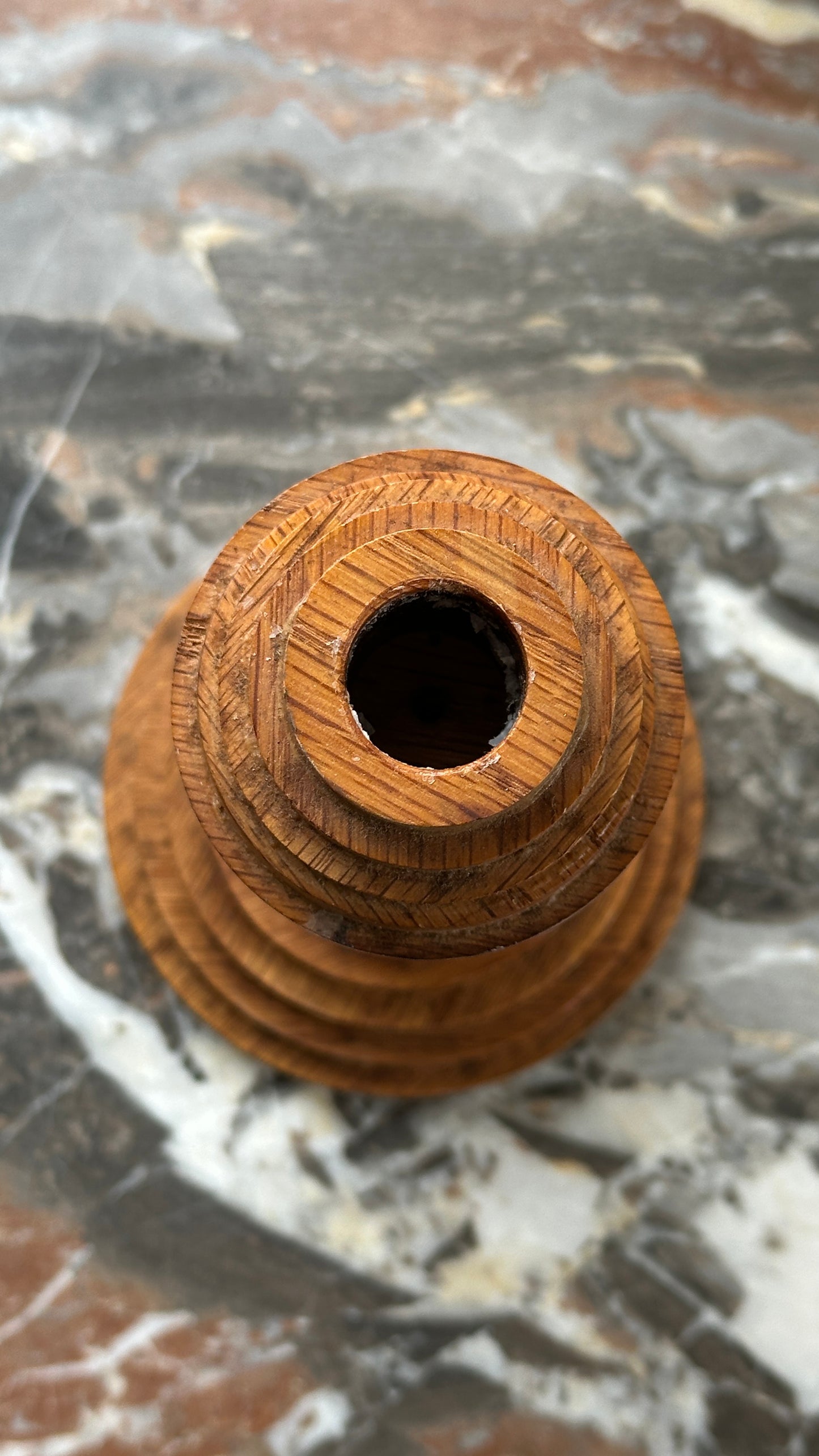 Stepped Wooden Candle Stick