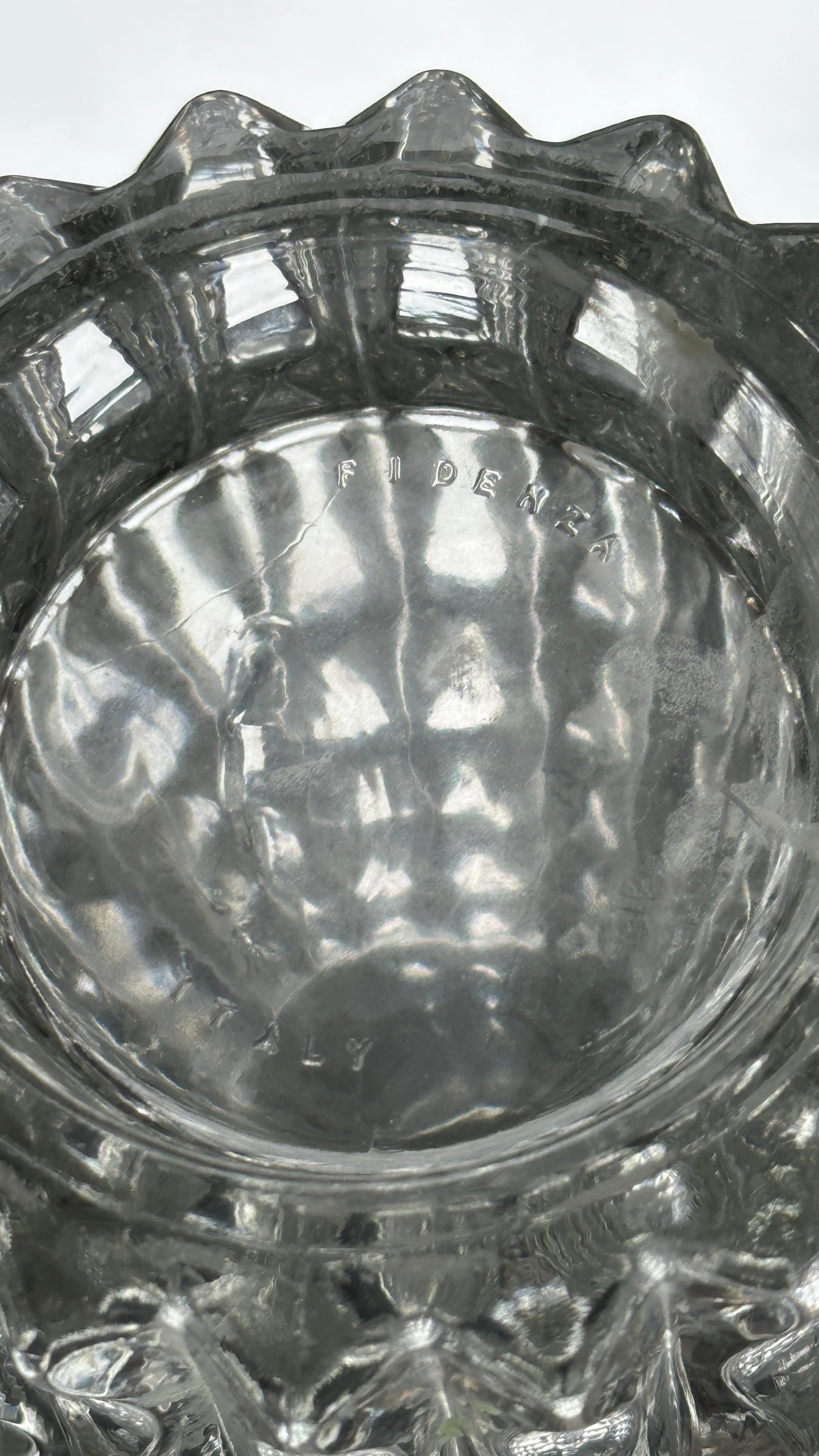 Vintage Stampi Francolini Pressed Glass Vase for Fidenza Vetraria Italy