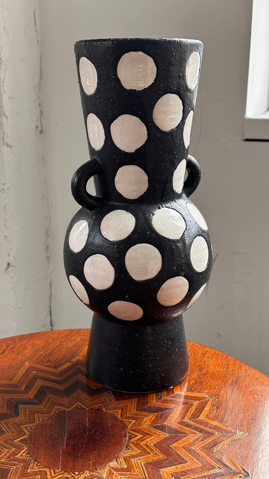 Large Ceramic Polka Dot Vase