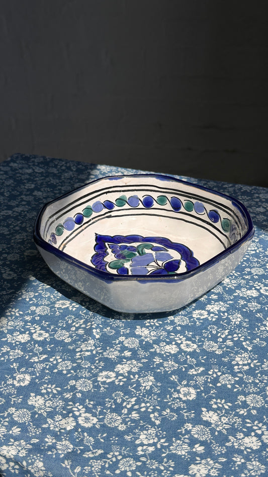 Hand Painted Octagonal Bowl