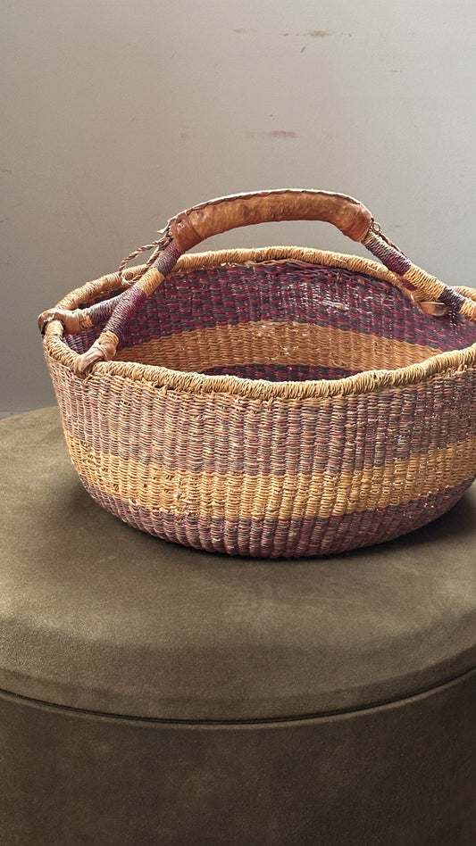 Woven Bolga Basket with Handle