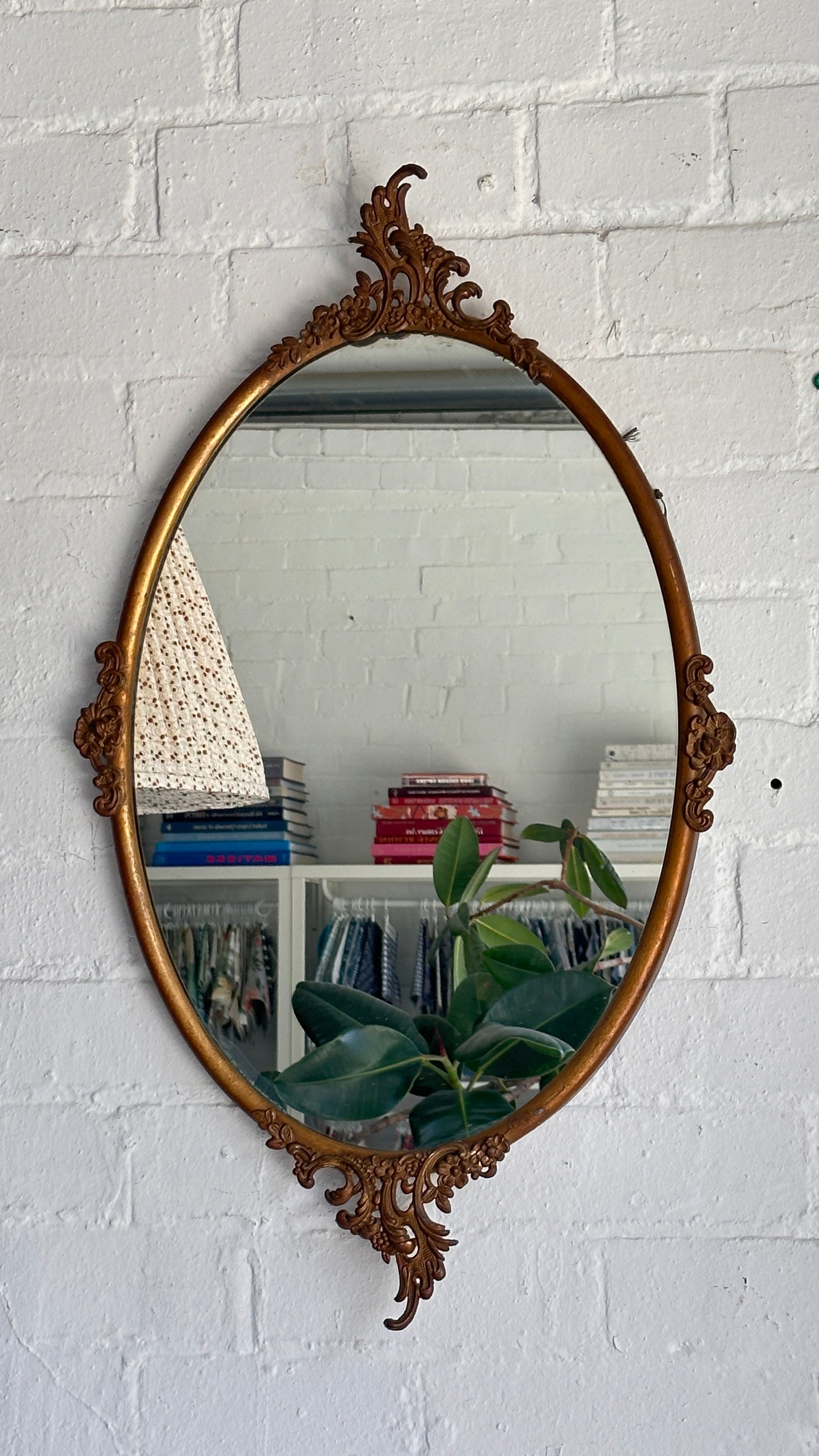 Vintage Ornate Oval Mirror