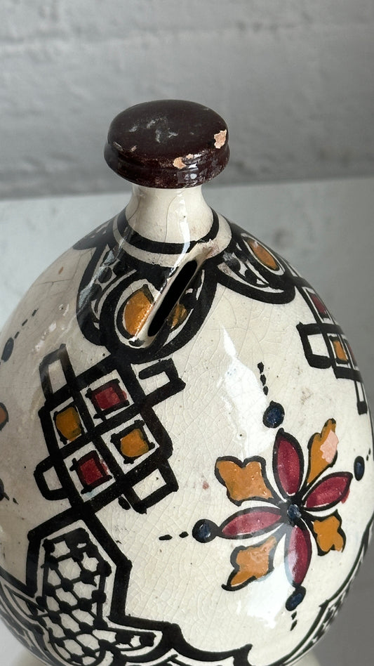 Vintage Hand Painted Piggy Bank