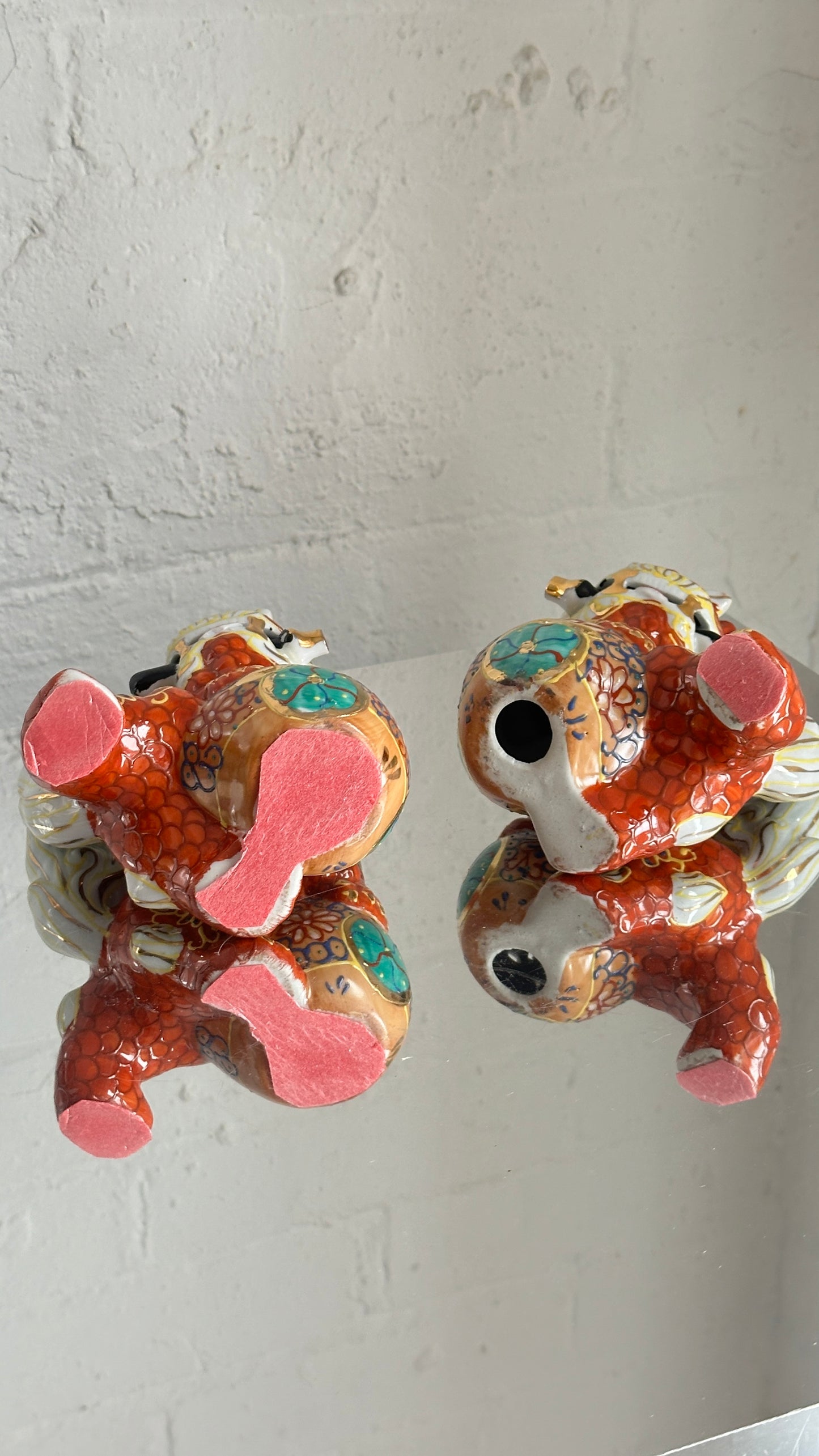 Pair of Porcelain Foo Dogs