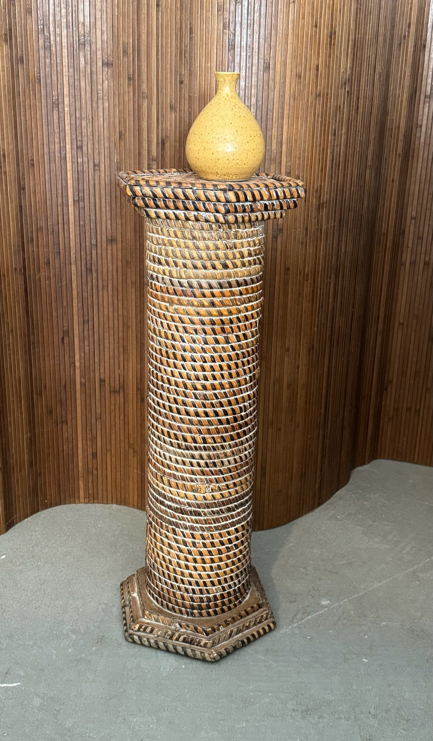 Vintage-Wrapped Pedestal