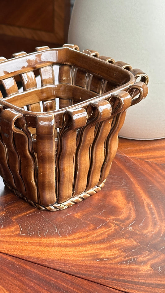 Spanish Ceramic Basket / Planter