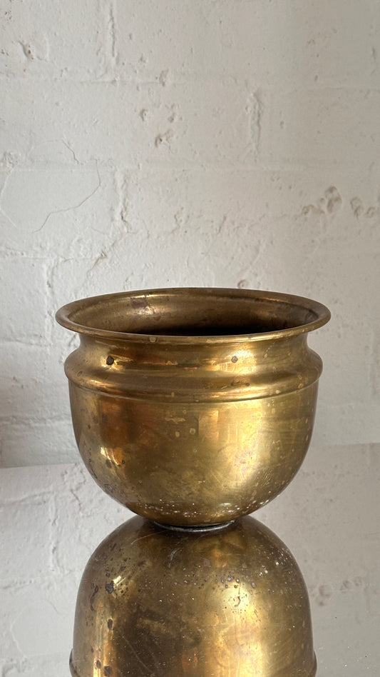 Vintage Brass Spittoon / Planter