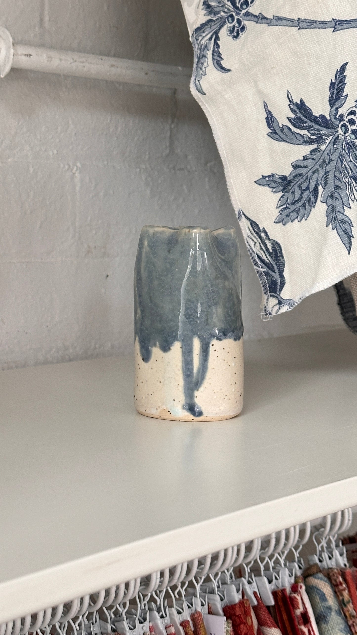 Small Pinched Ceramic Bud Vase