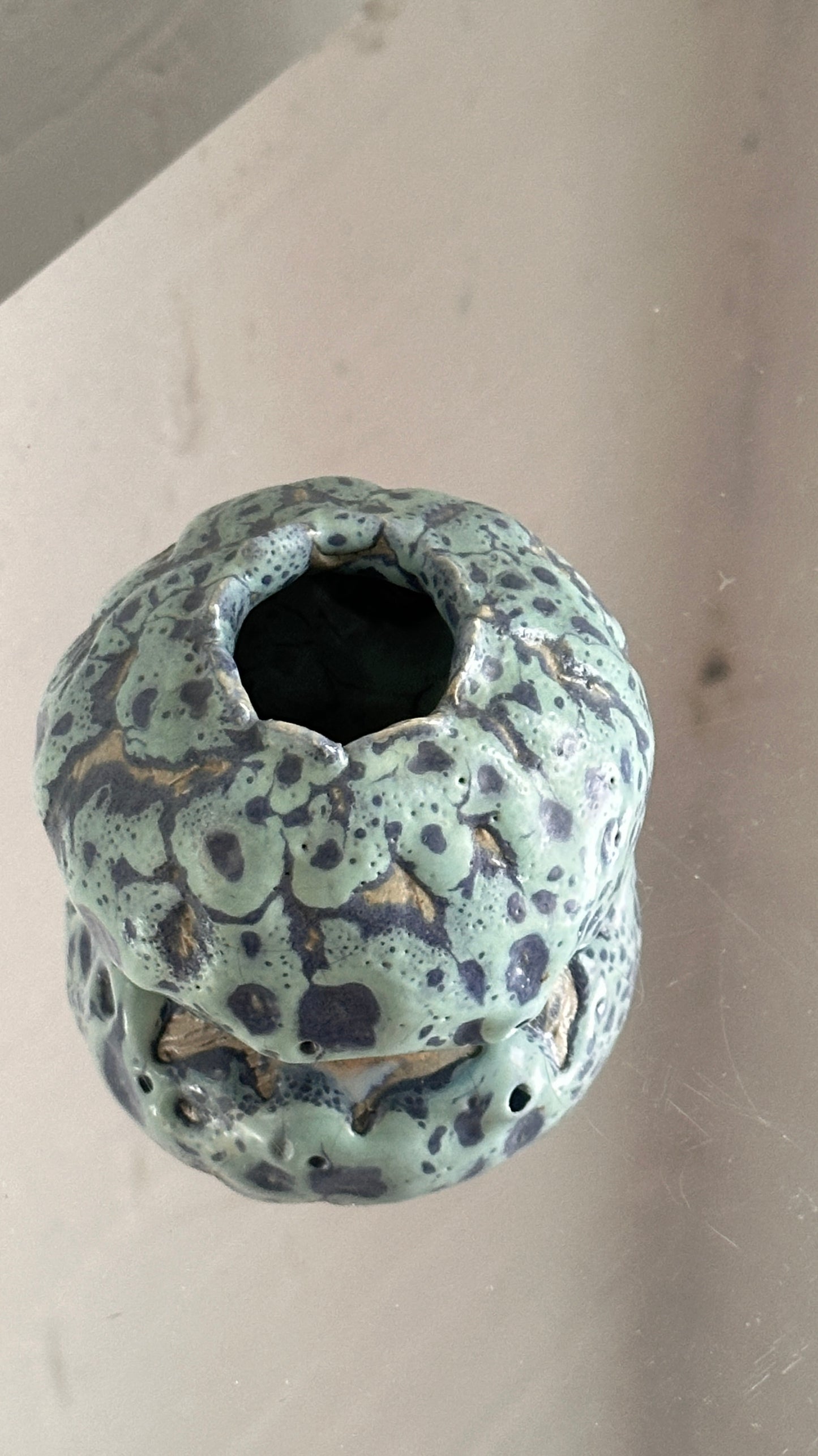 Small Pinch Pot with Lava Glaze
