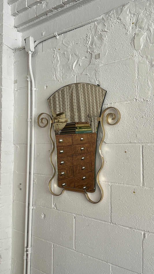 Curled Brass Plated Mirror