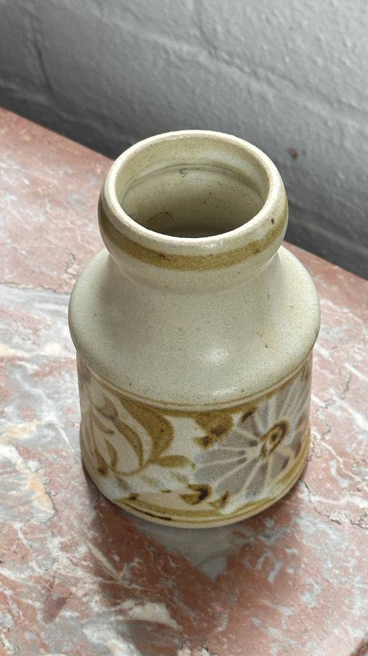 Slip Cast Ceramic Vase with Floral Pattern
