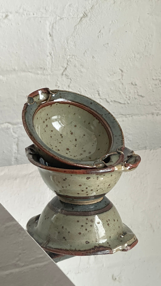 Pair of Ceramic Bowls by David Winkley of Vellow Pottery, England