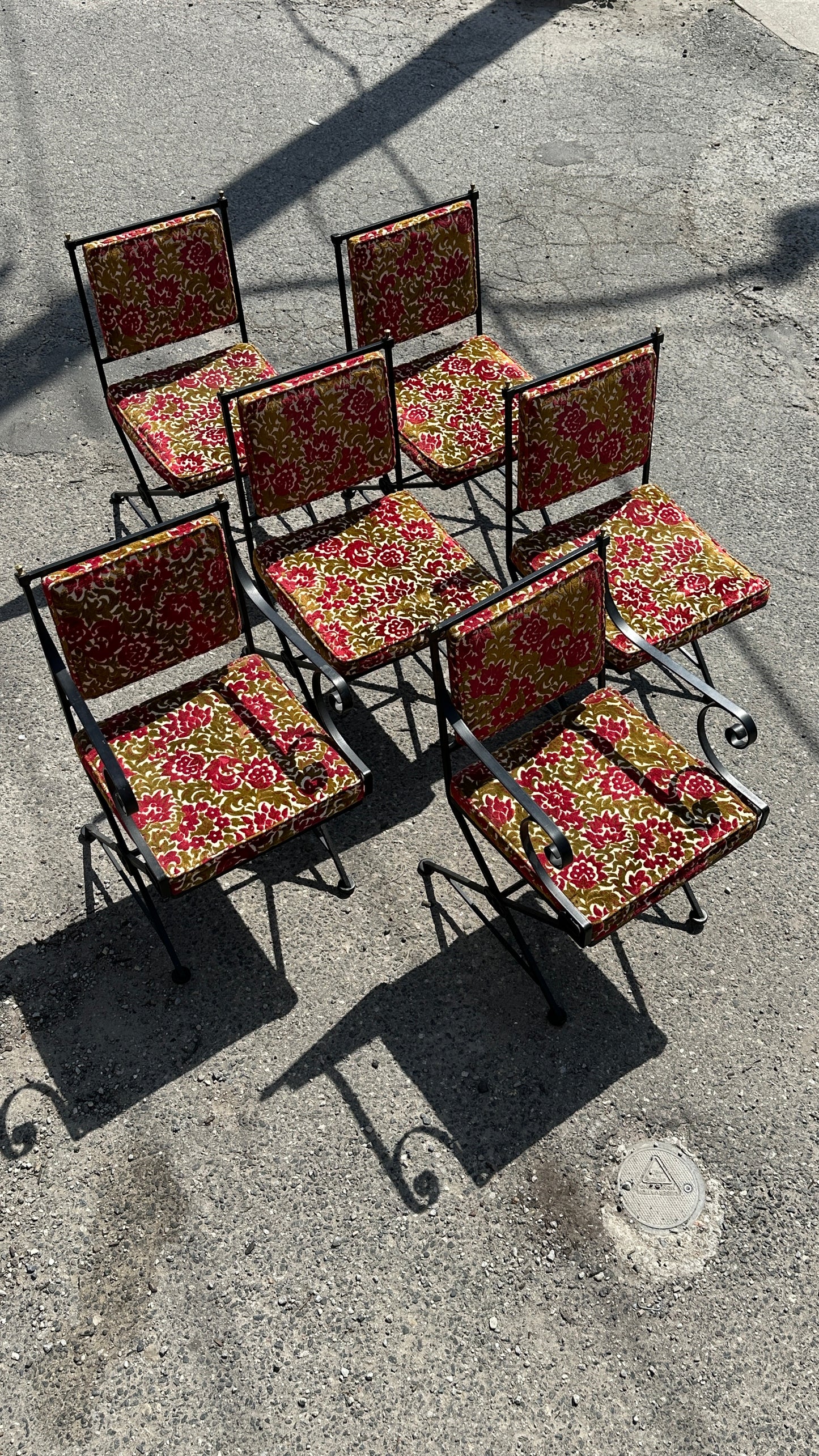Set of 6 Wrought Iron Chairs