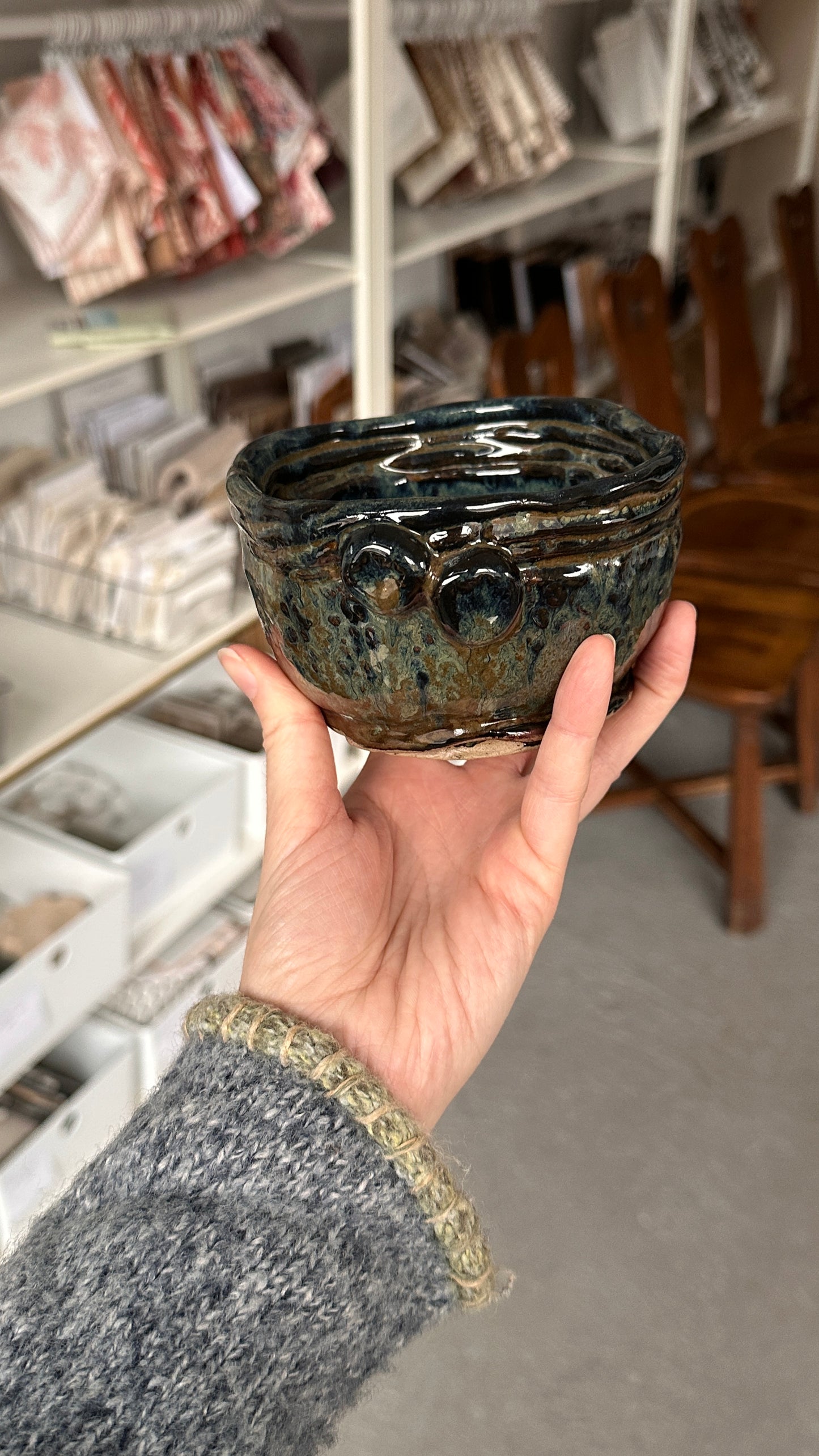 Handmade Ceramic Bowl with Coil Edge