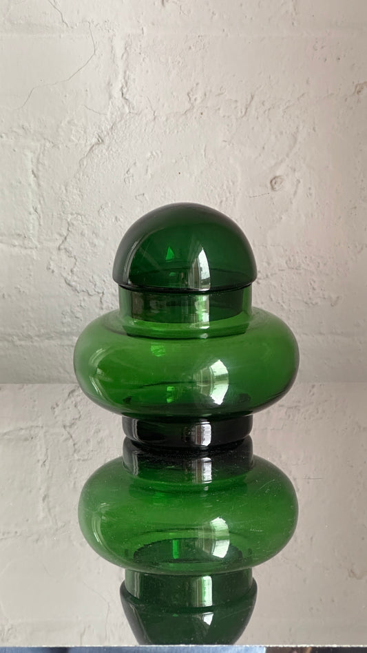 Green Lidded Glass Container
