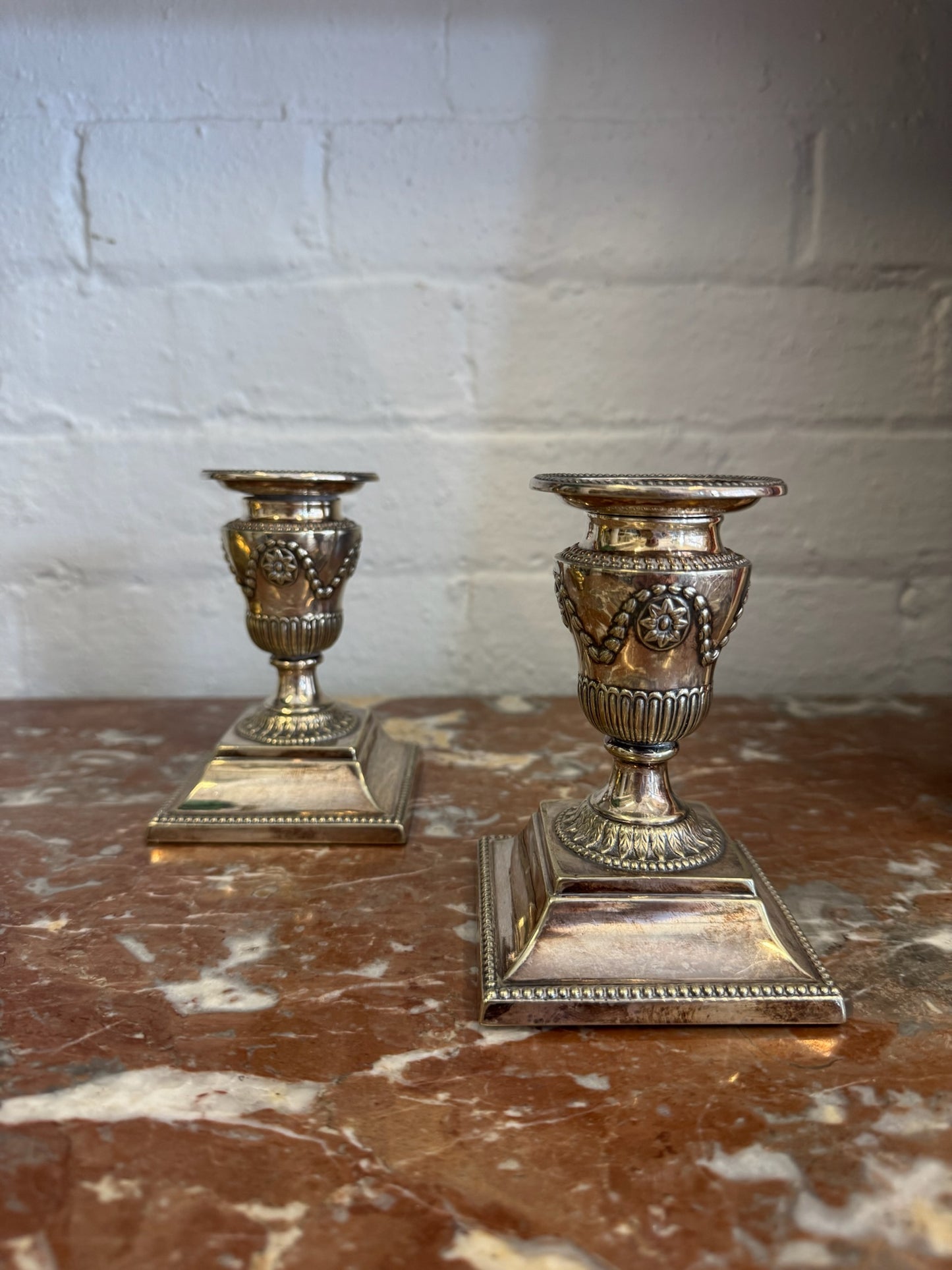 Ornate Silver Candlesticks